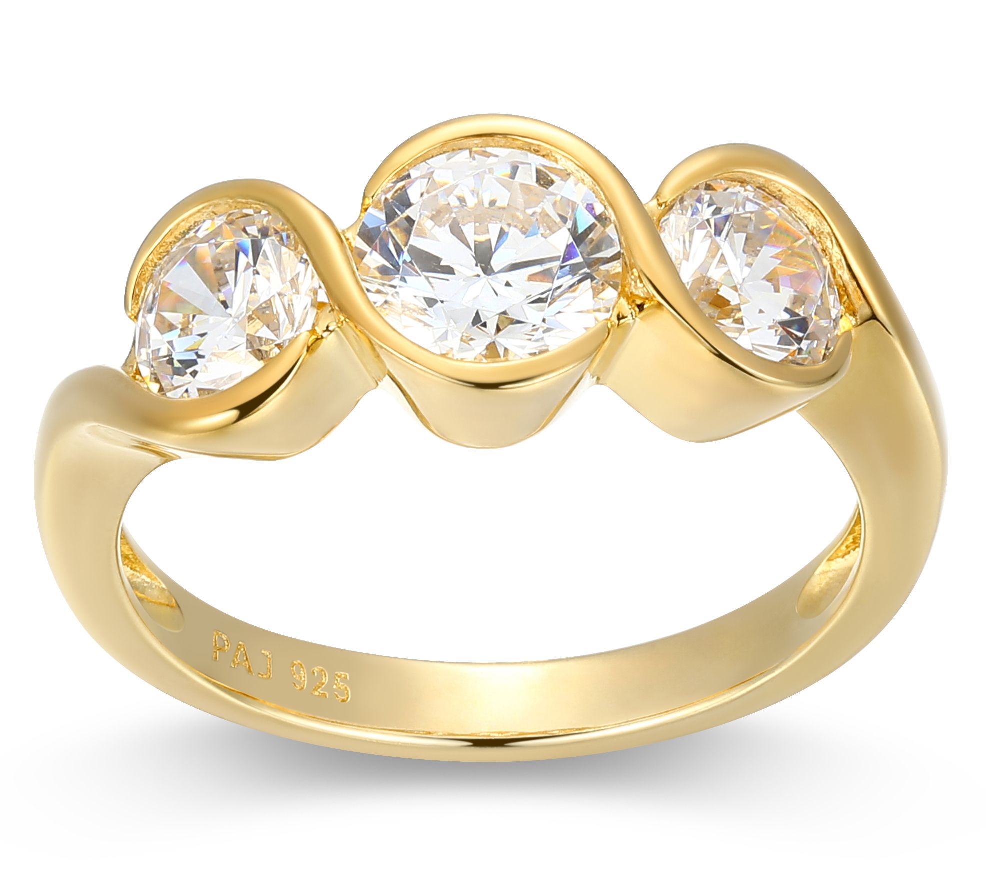 Sterling Silver 1.50 cttw Moissanite 3-Stone Ring