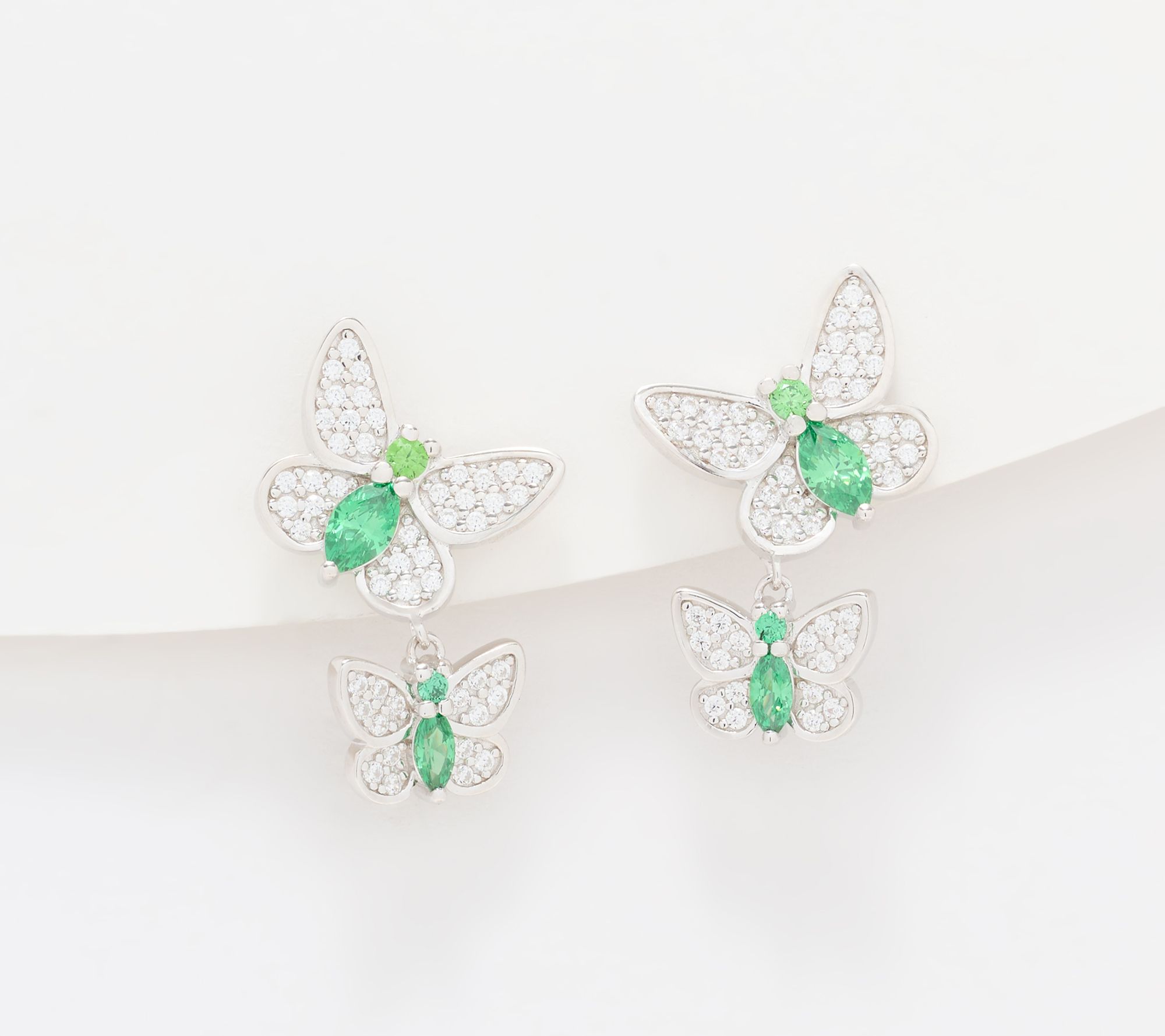 Diamonique x Kathy Levine Flutter By Drop Earrings, Sterling Silver