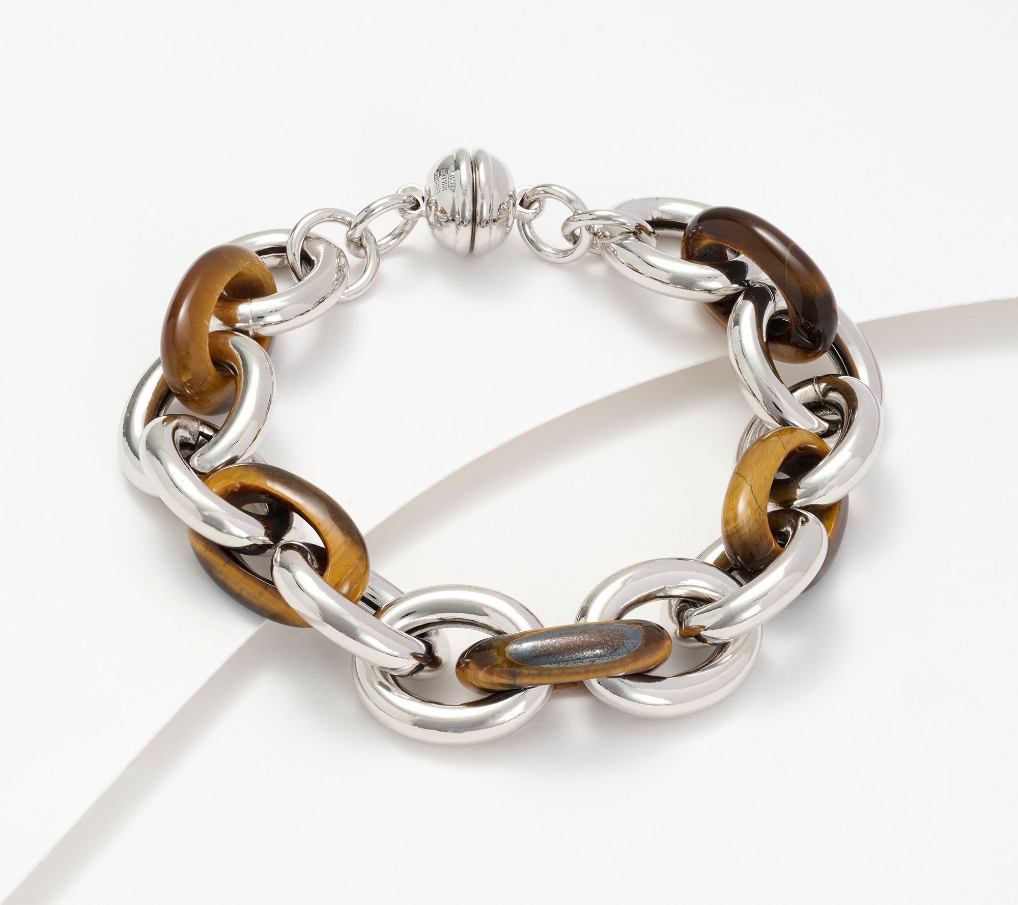 David Markstein Bronze Rolo & Gemstone Magnetic Bracelet, Sterl