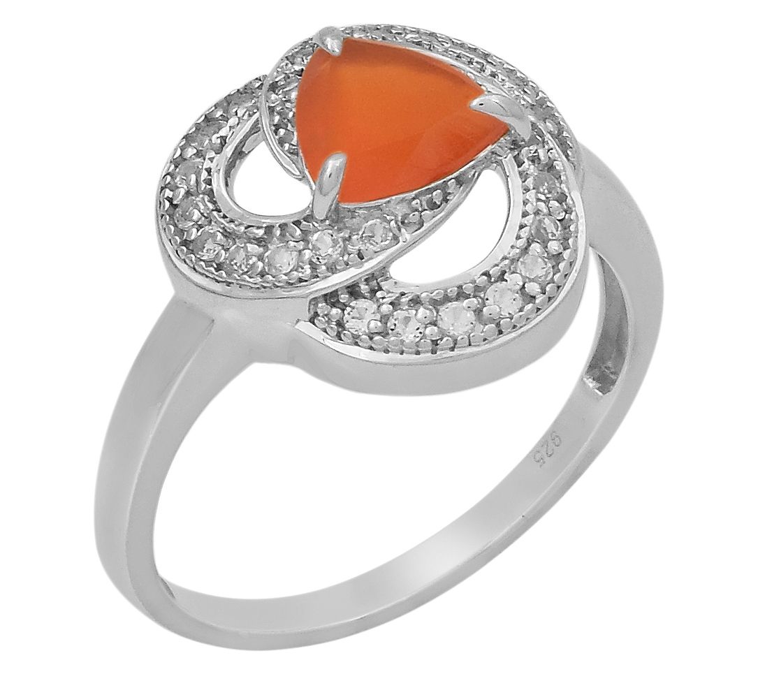 Affinity Gems Gemstone & White Topaz Ring, Sterling Silver