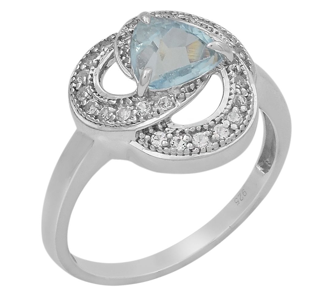 Affinity Gems Gemstone & White Topaz Ring, Sterling Silver