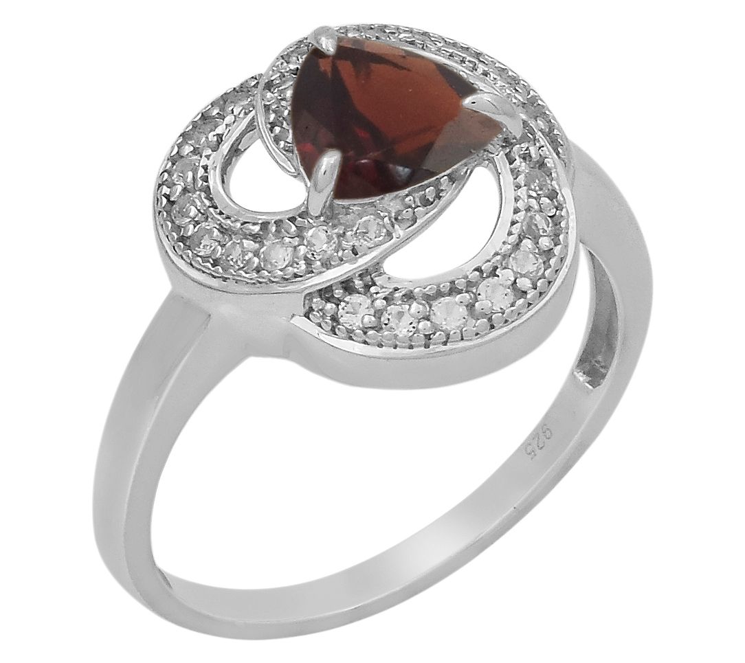 Affinity Gems Gemstone & White Topaz Ring, Sterling Silver