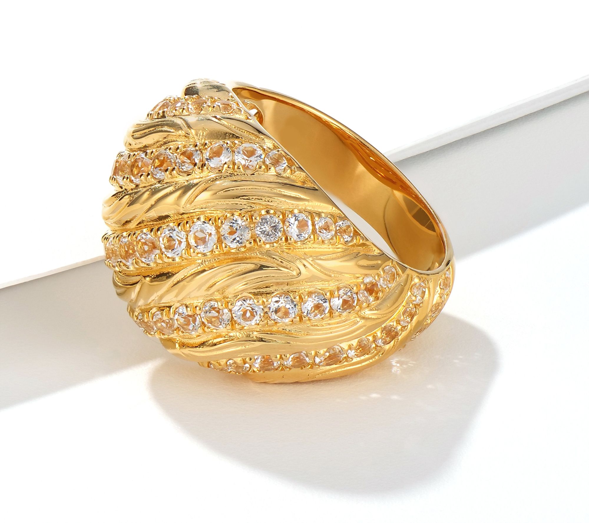 "As Is" Christian James by Scott Grimes 18K Clad Pave Ripple Ring