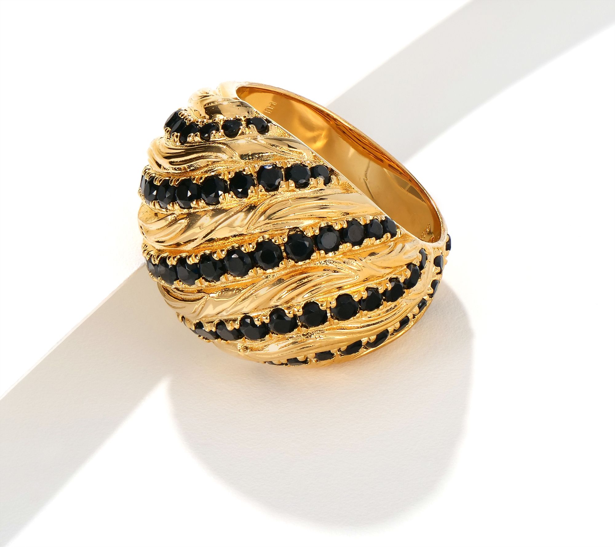 "As Is" Christian James by Scott Grimes 18K Clad Pave Ripple Ring