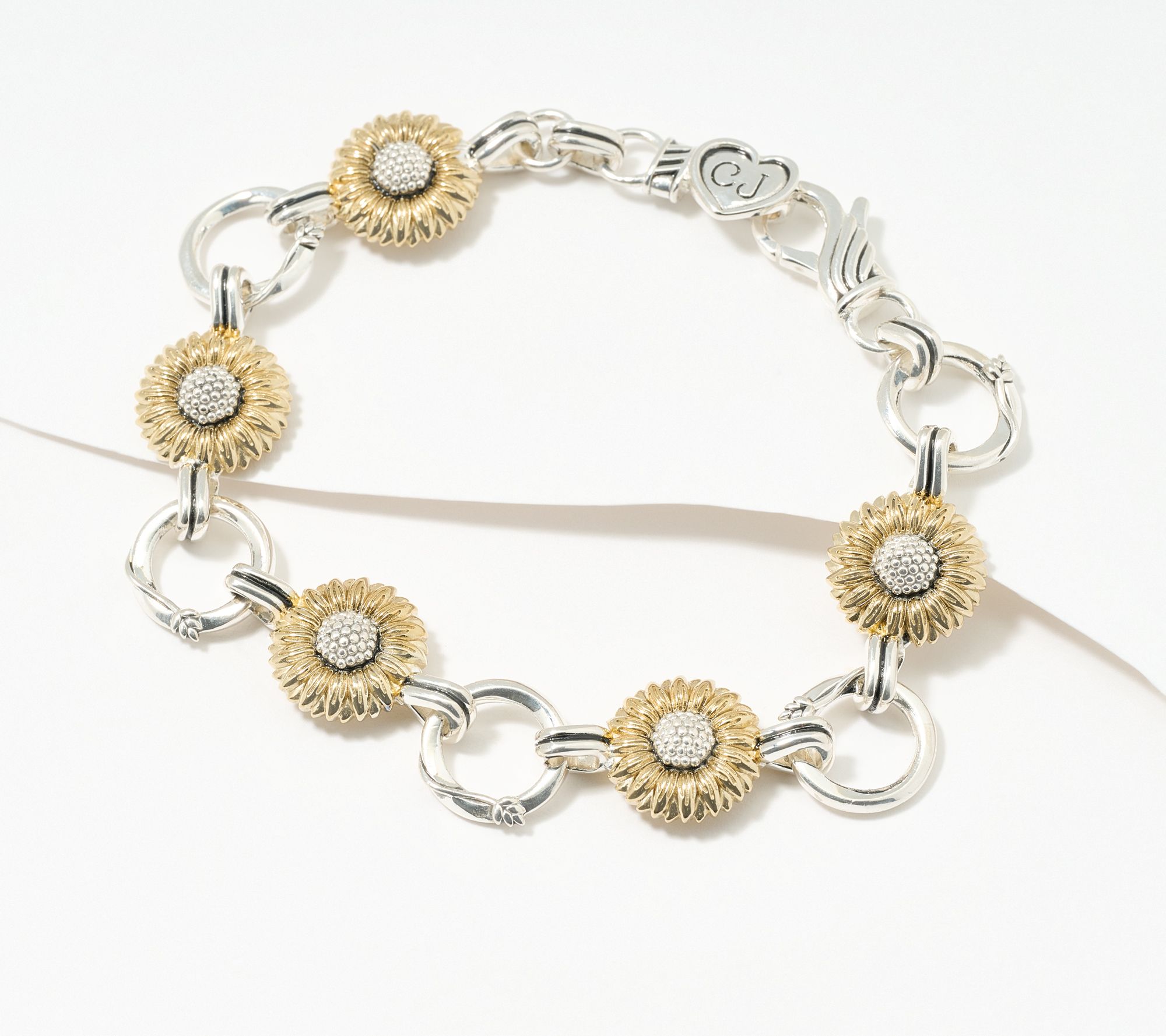 Christian James by Scott Grimes Two-Tone Sunflower Bracelet 16.9g