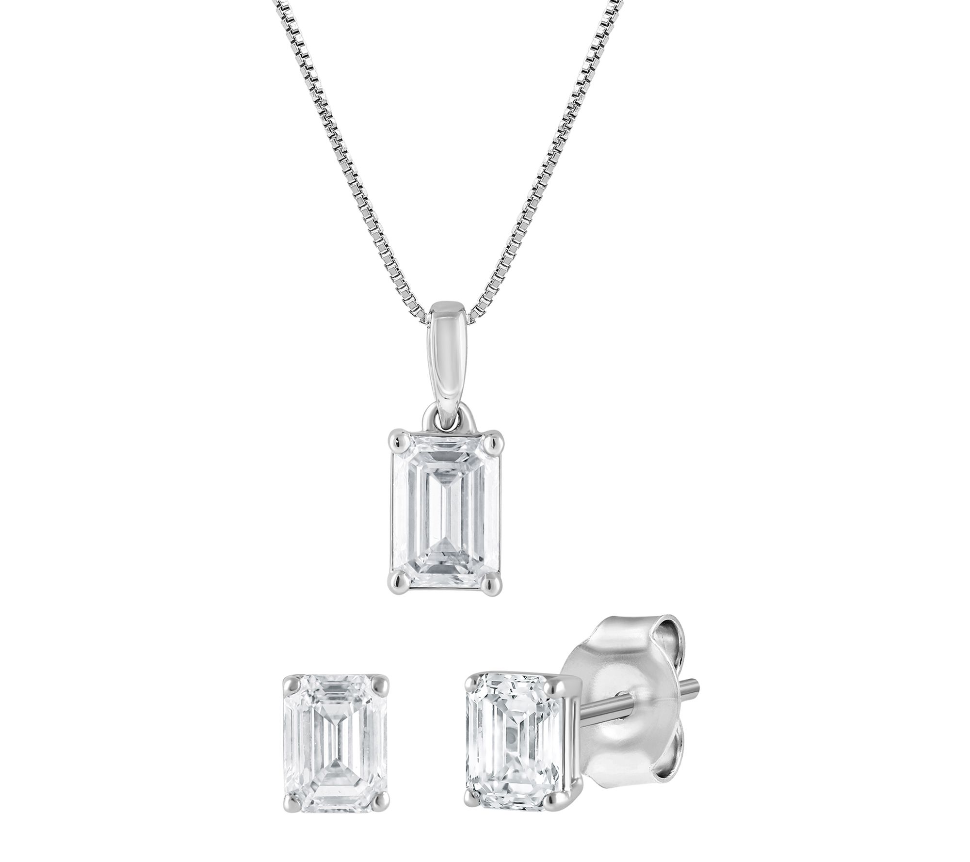 Fire Light Lab Grown Diamond Necklace & Earring  Set, 14K Gold