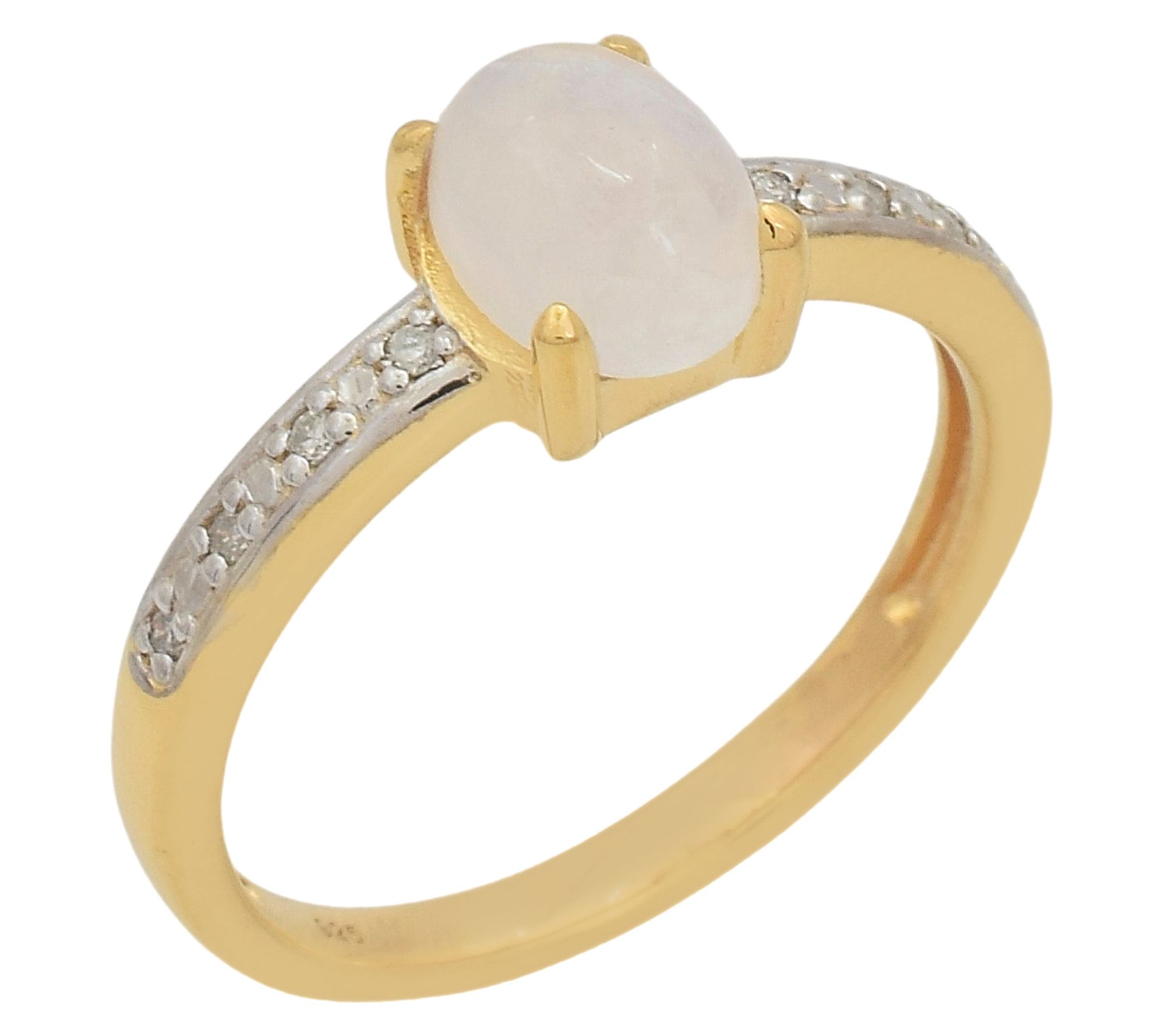 Affinity Diamonds Moonstone & Diamond 14K GoldPlated Ring