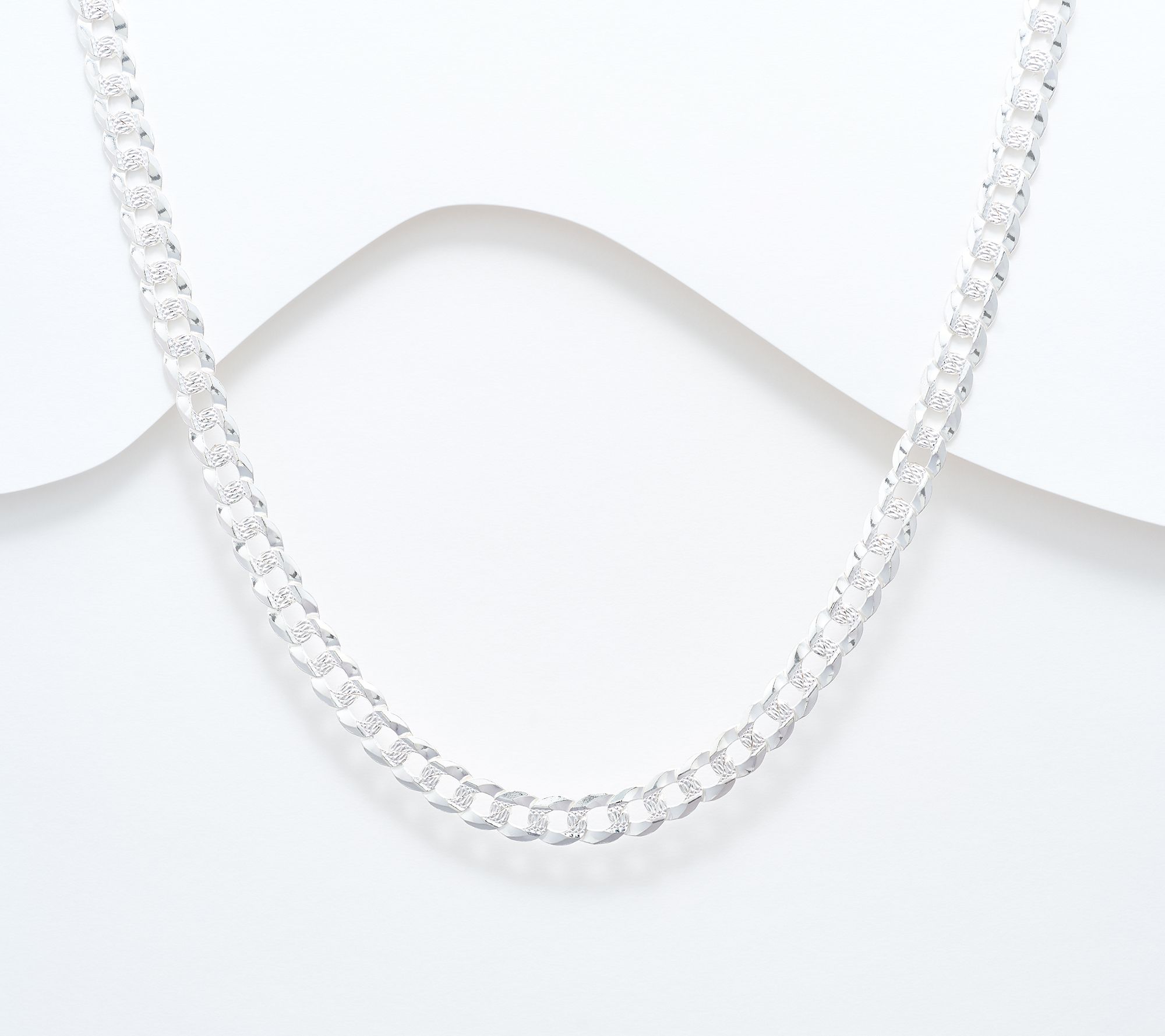 UltraFine 950 Silver Flat Curb 20" Necklace