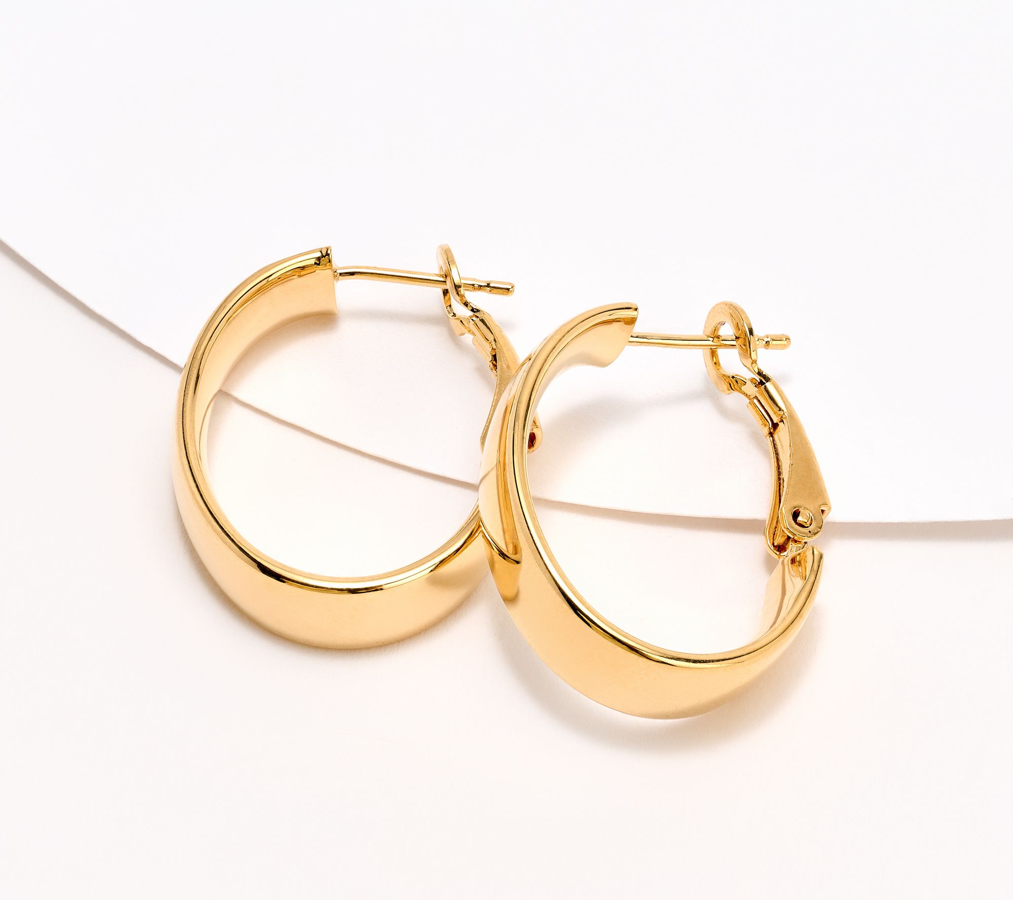"As Is" David Markstein Bronze Omega Back 1" Hoop Earrings