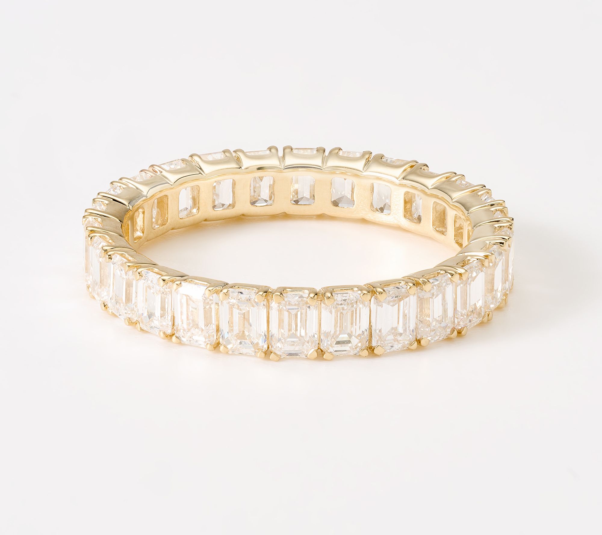 Fire Light Lab Grown Diamonds 3 cttw Emerald Cut Eternity Band, 14k