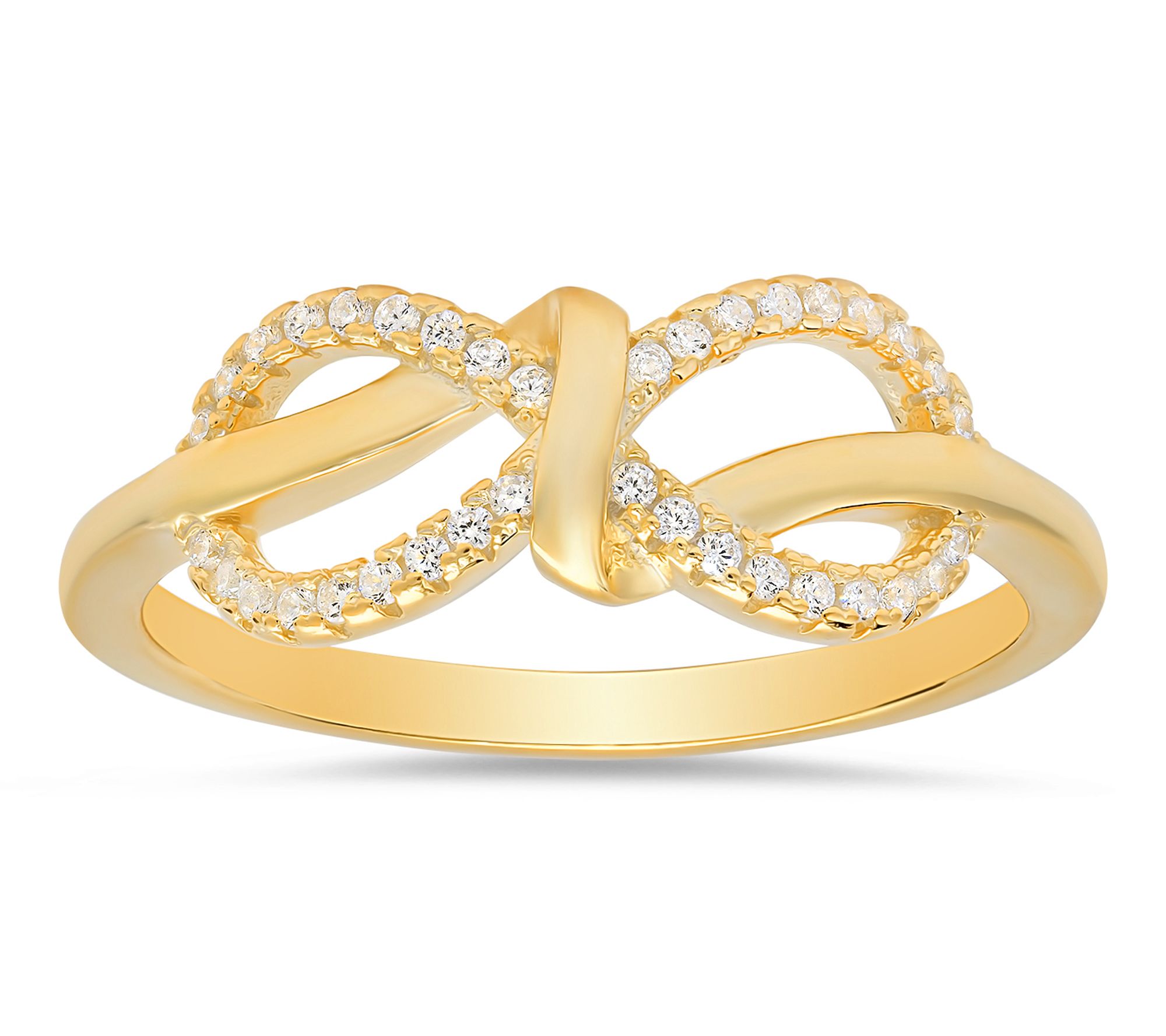Diamonique Infinity Love Knot Ring, Sterling Silver