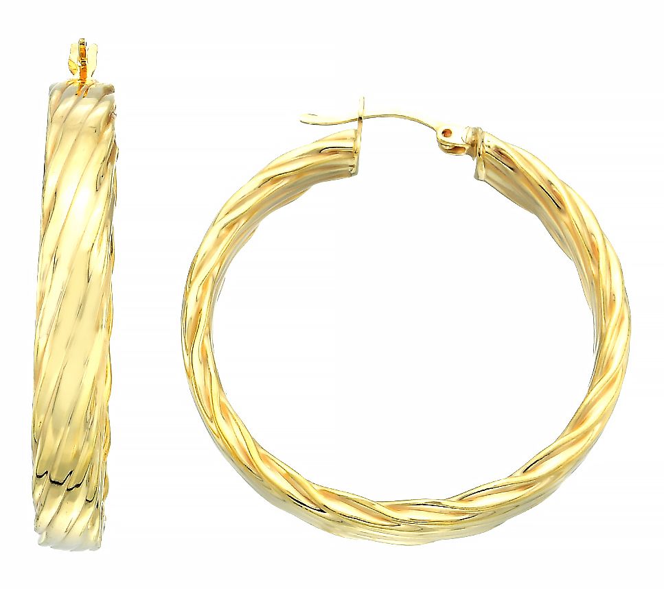 As Is" Silver Style Textured Hoop Earring 1.5