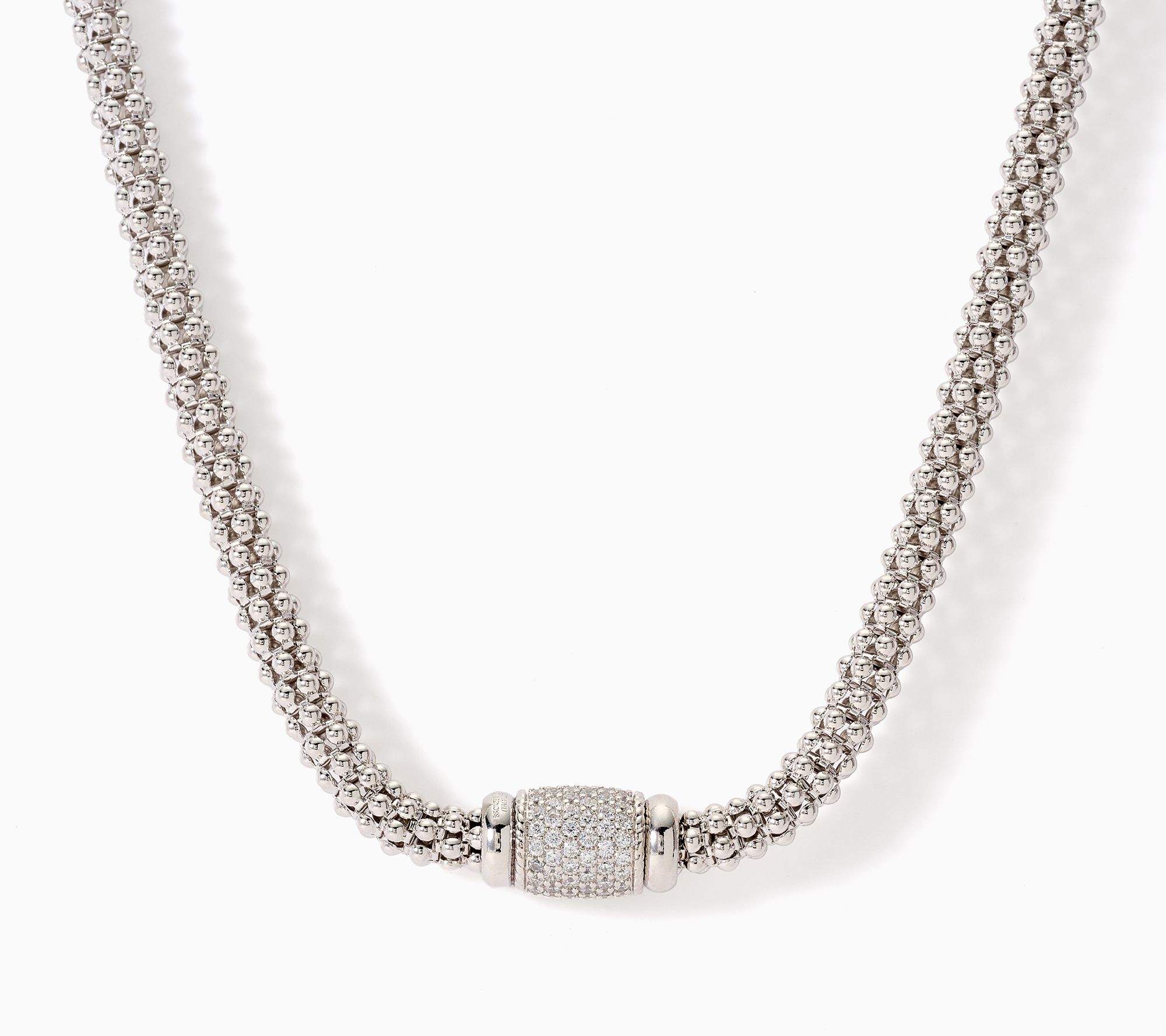 Diamonique Italia Bronze Magnetic Closure Popcorn Necklace