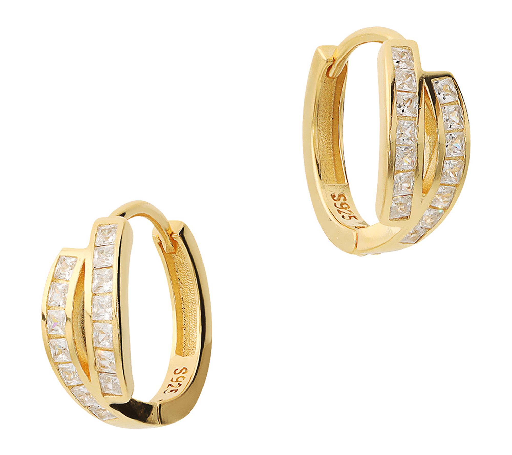 Diamonique Italia Bronze Huggie Hoop Earrings