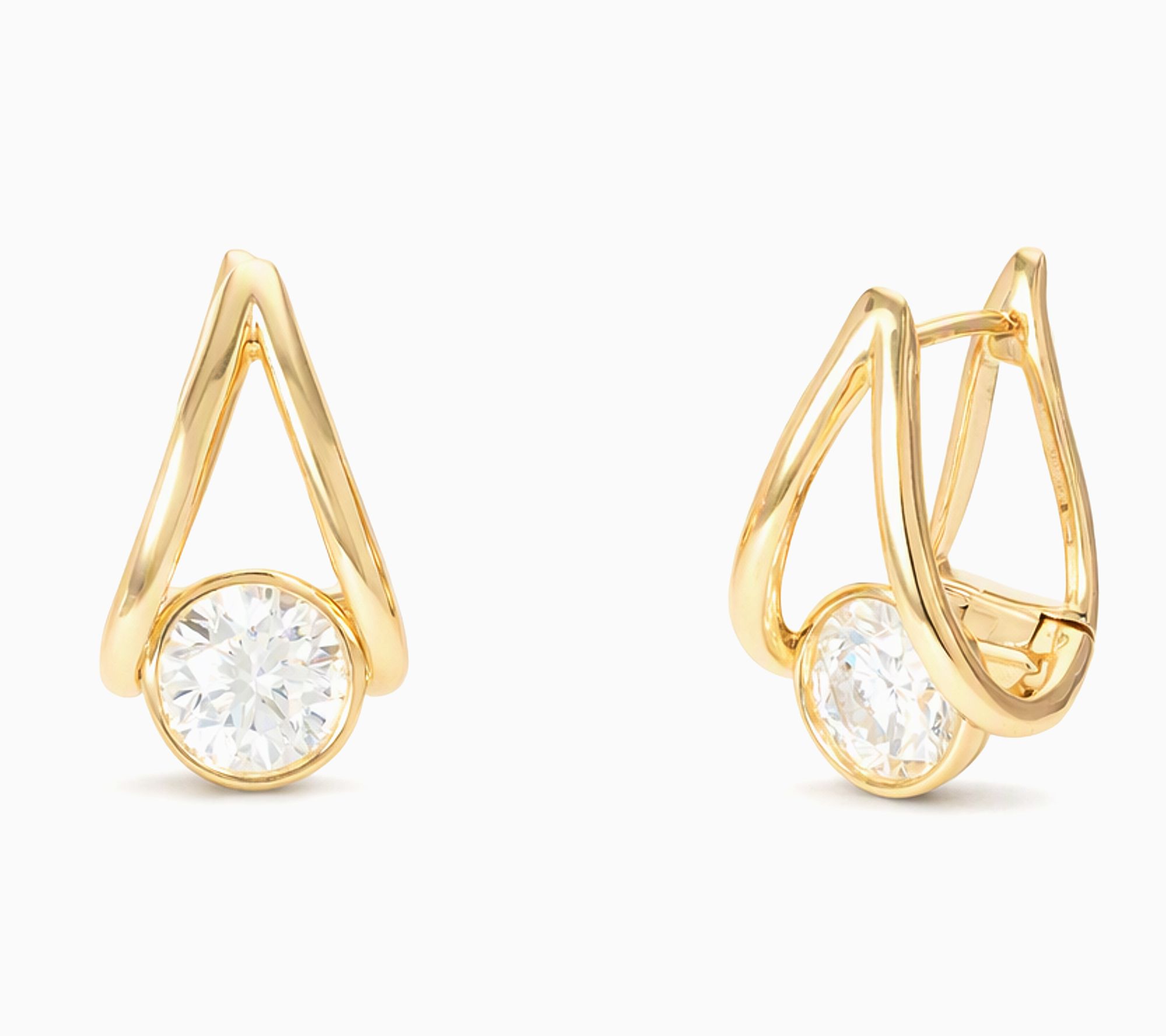 Fire Light Lab Grown Diamonds 2.00 ctw Round Cut Earring, Sterling