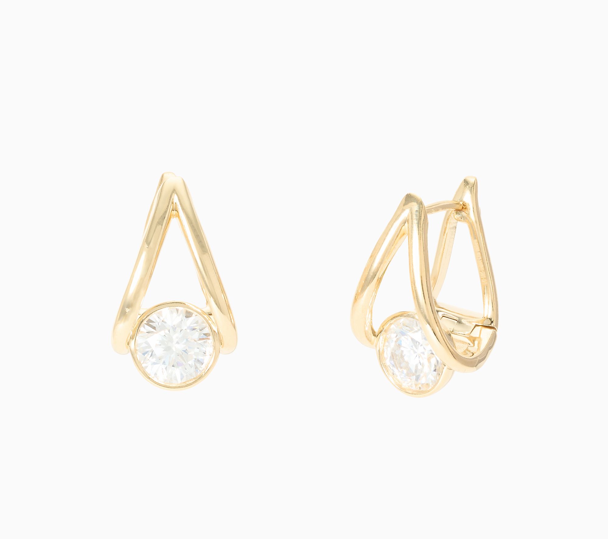 Fire Light Lab Grown Diamonds 2.00 ctw Round Cut Earring, Sterling
