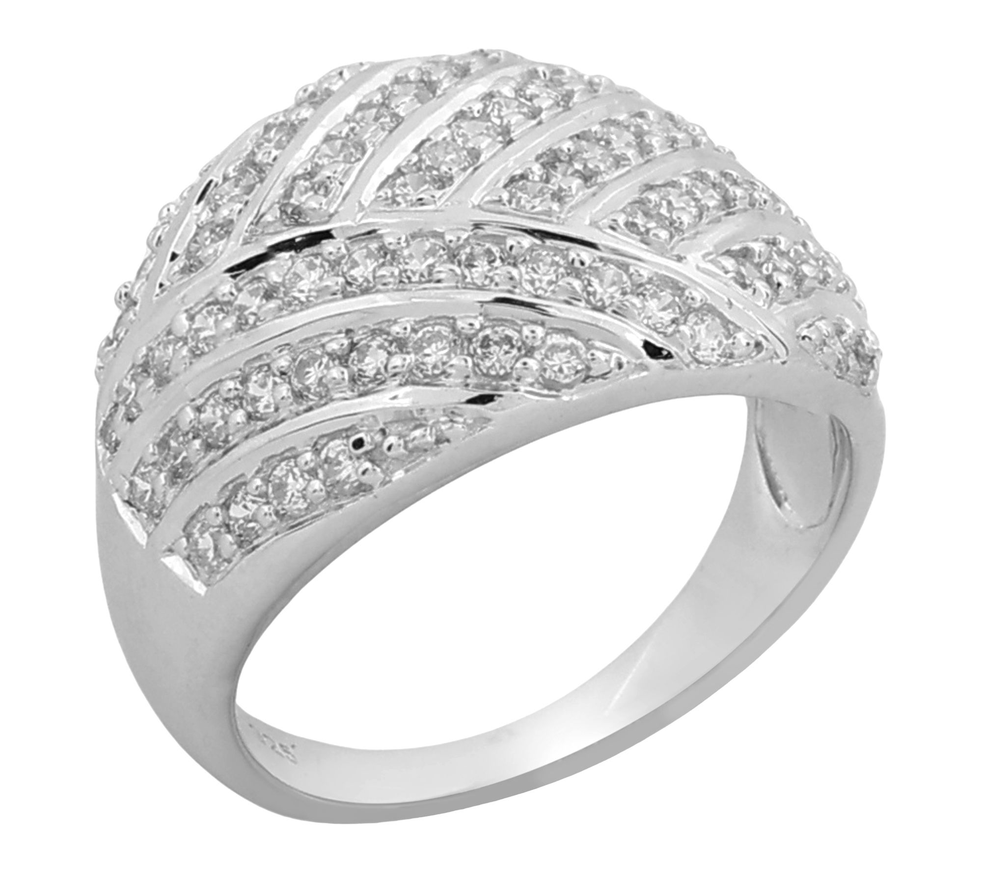Diamonique 1.95 cttw Pave Dome Ring, Sterling Silver
