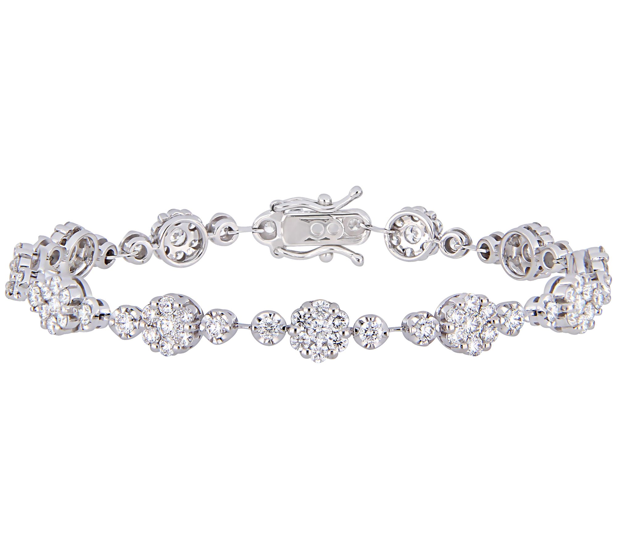 Affinity 3.70 cttw Diamond Floral Tennis Bracelet, 14K - QVC.com
