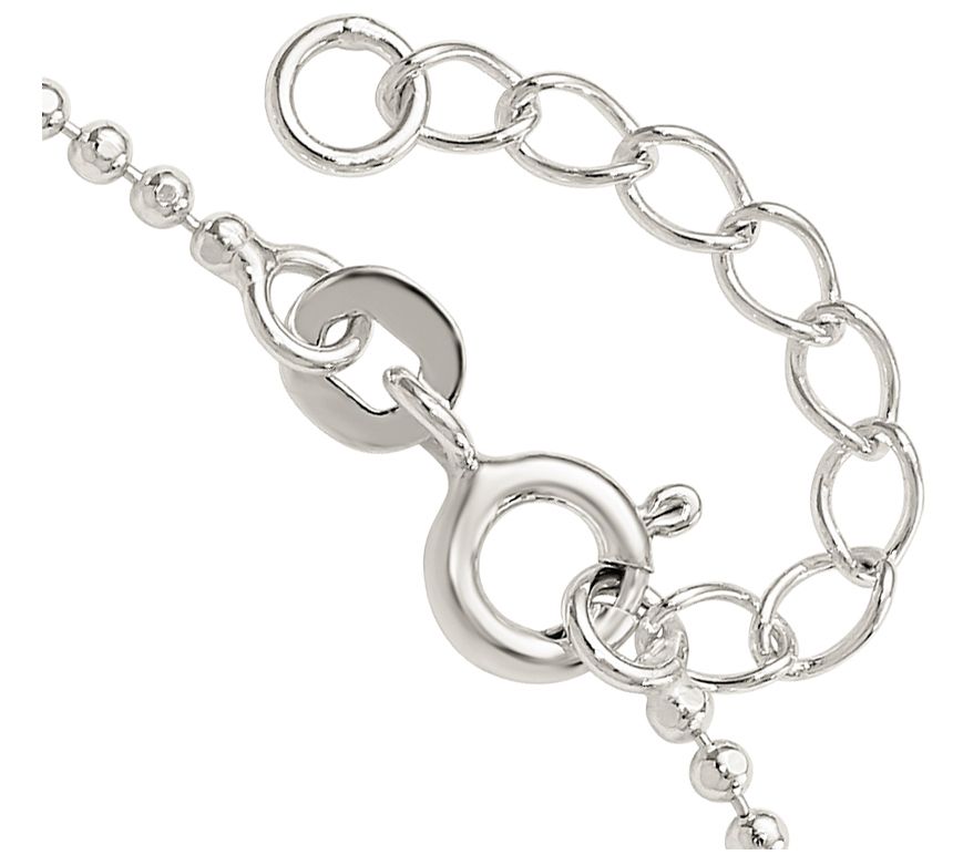 Sterling Silver FAITH Dangle Ankle Bracelet, 2.9g - QVC.com