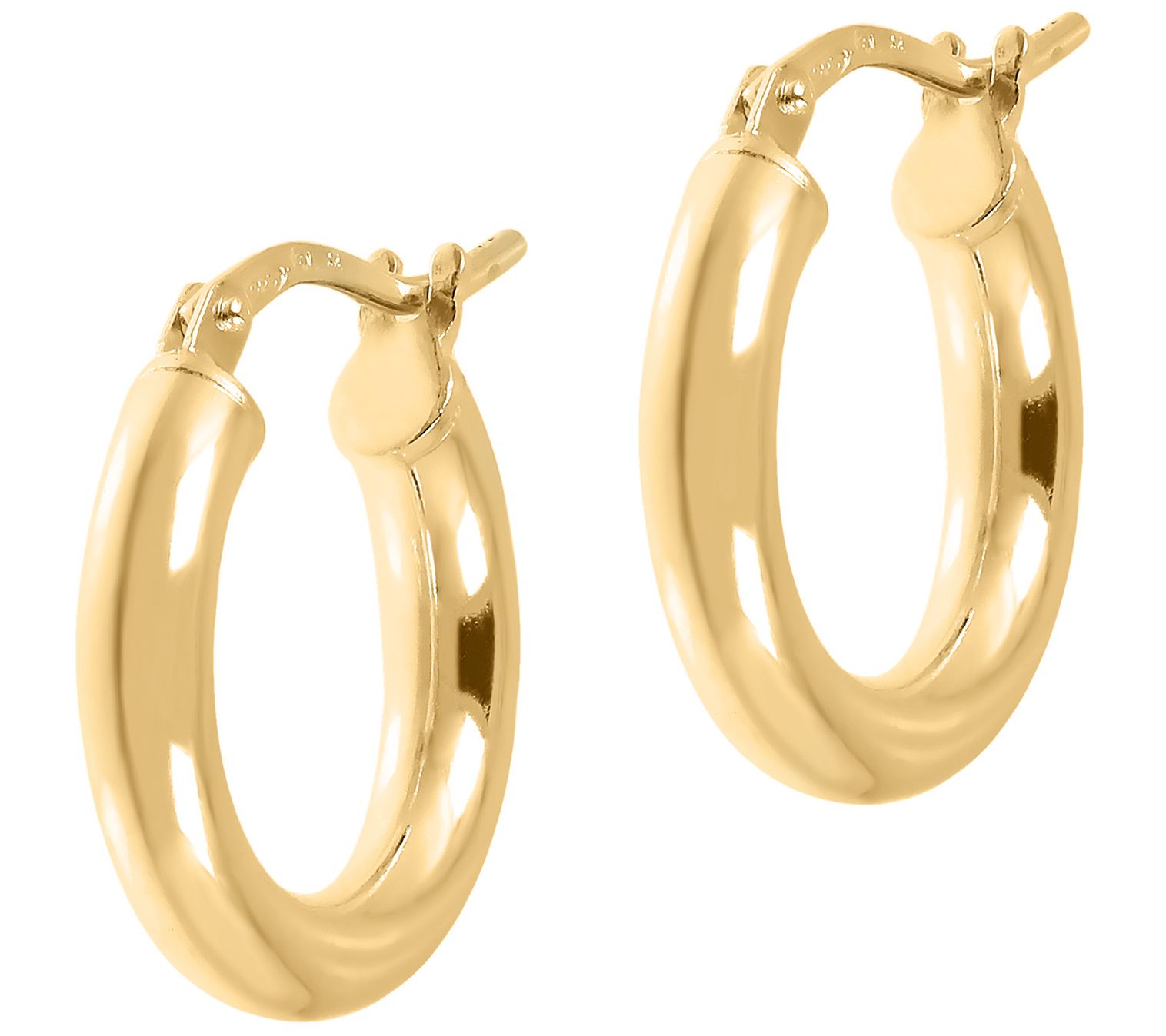 Italian Silver Polished 1/2" Round Hoop Earring s