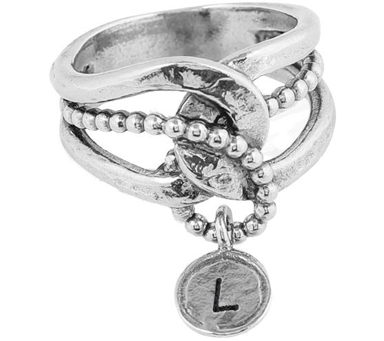 Or Paz Sterling Silver Personalized Initial Ring