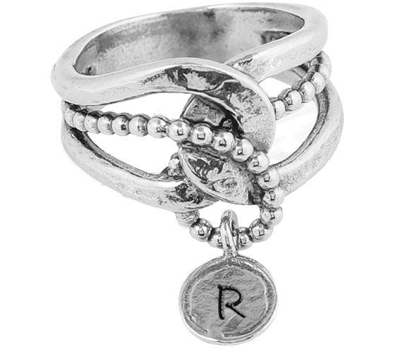 Or Paz Sterling Silver Personalized Initial Ring