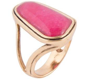 Barse Artisan Crafted Dyed Fuchsia Agate Ring
