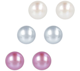 Honora Cultured Pearl Set of 3 Stud Earrings, B oxed - J492847