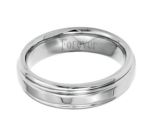 Steel by Design 6mm Ridged Edge Polished Engravable Ring