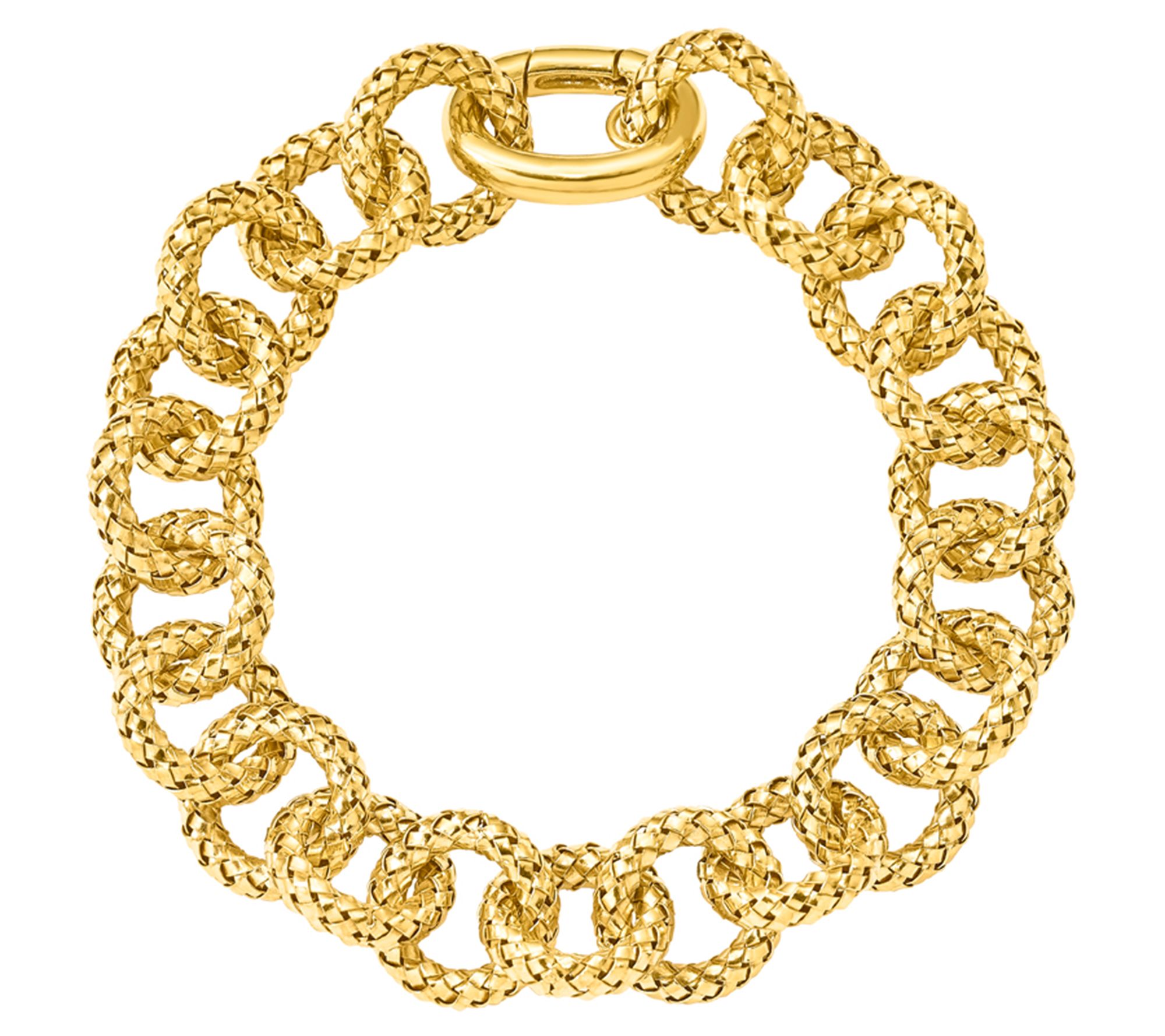 Italian Silver Gold-Plated Woven Link Bracelet,23.5g - QVC.com