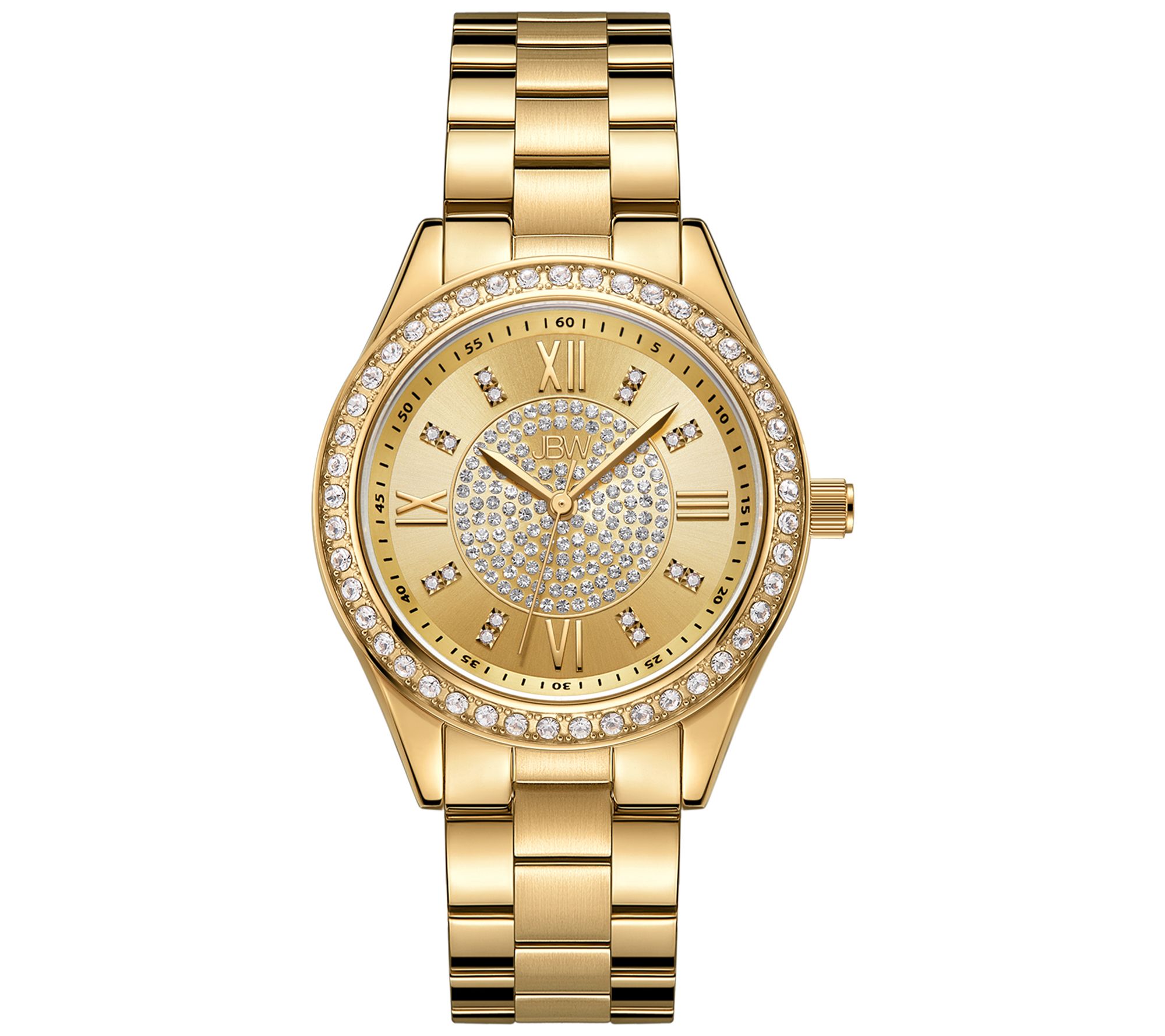 JBW Women's Mondrian 18K-Gold Plated Diamond Ac cent Watch - QVC.com