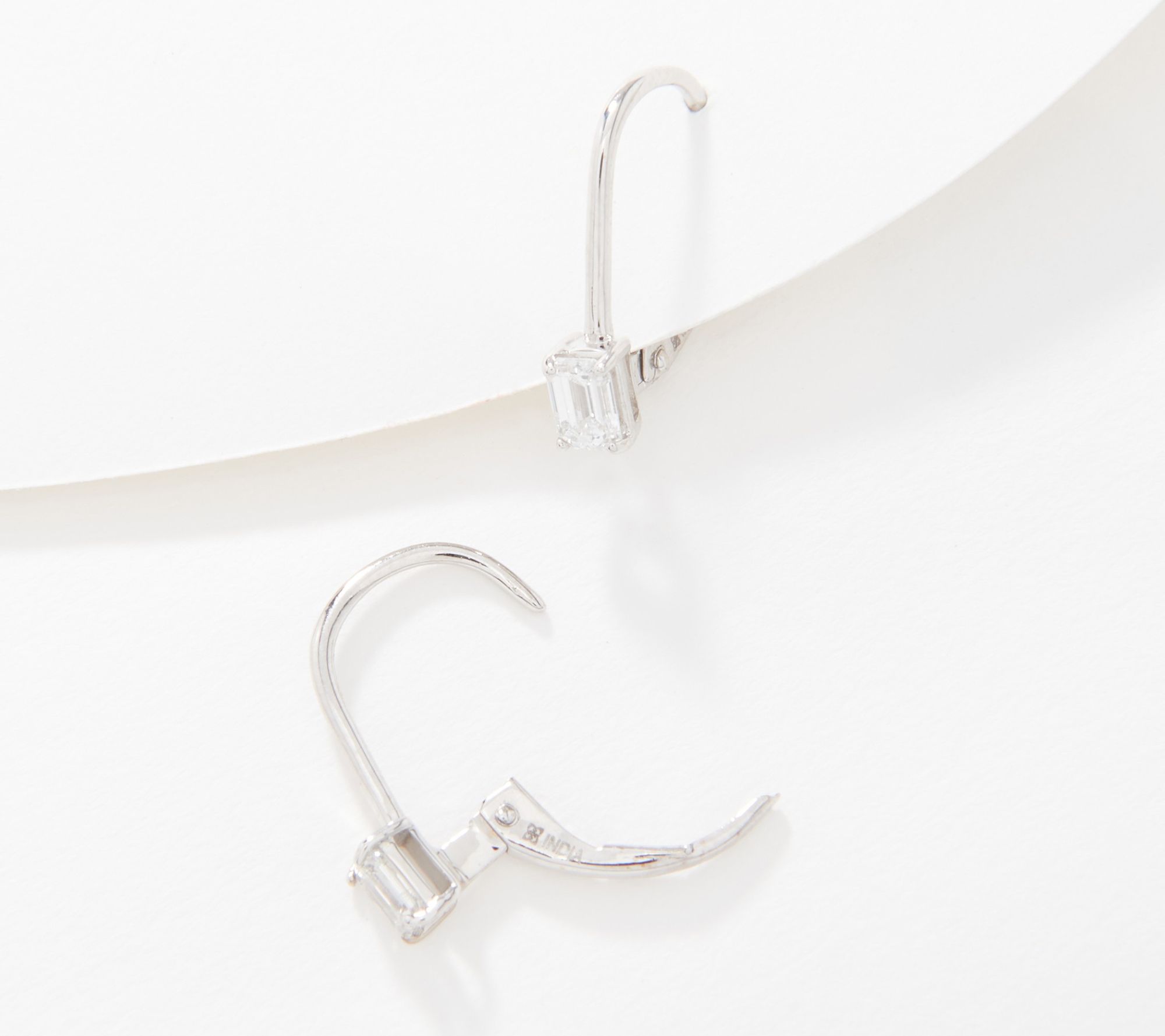 "As Is" Fire Light Lab Grown Diamond 14K Gold Emerald Earrings