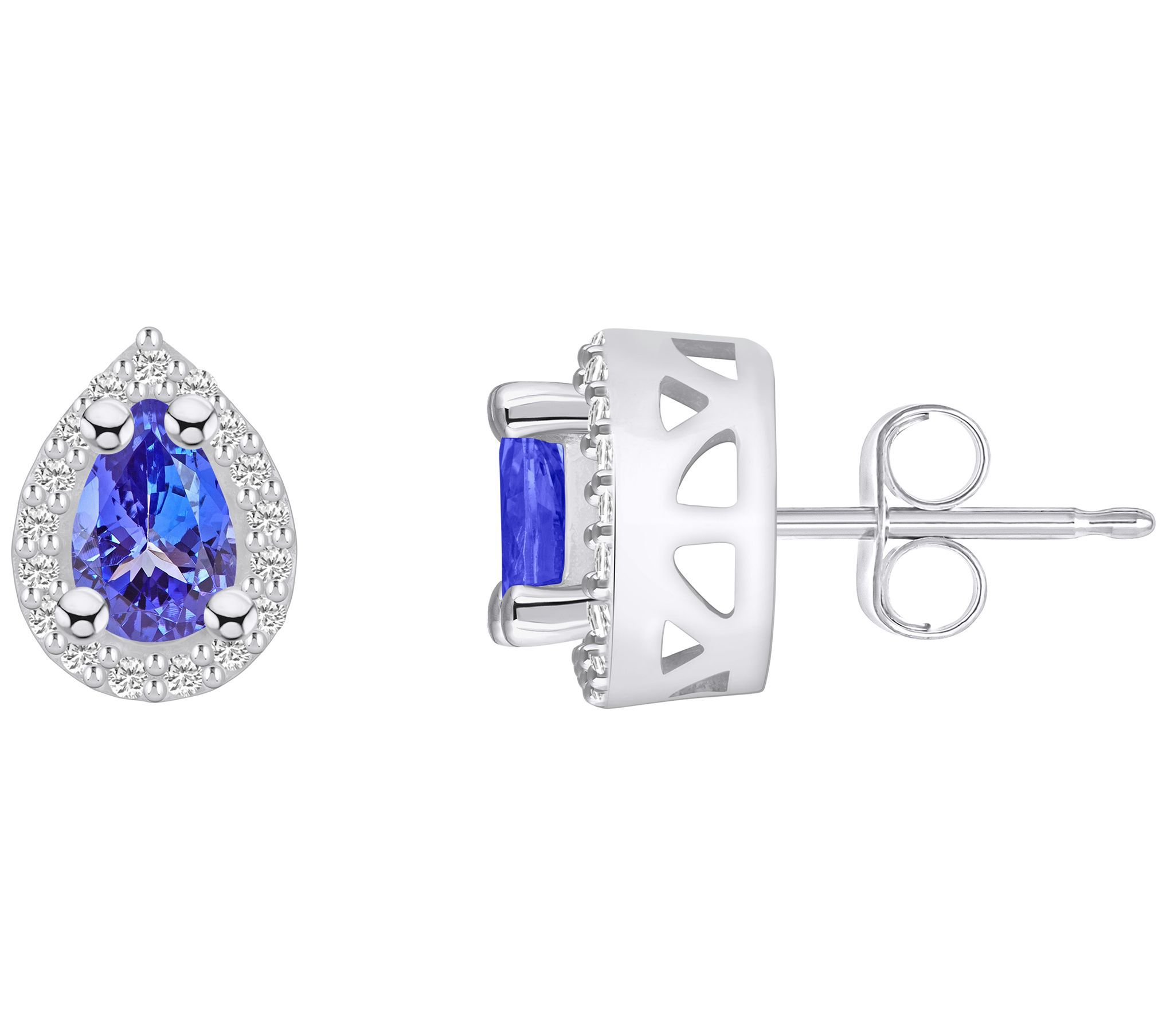 Affinity Gems 14K 0.80 cttw Tanzanite & Diamond Studs