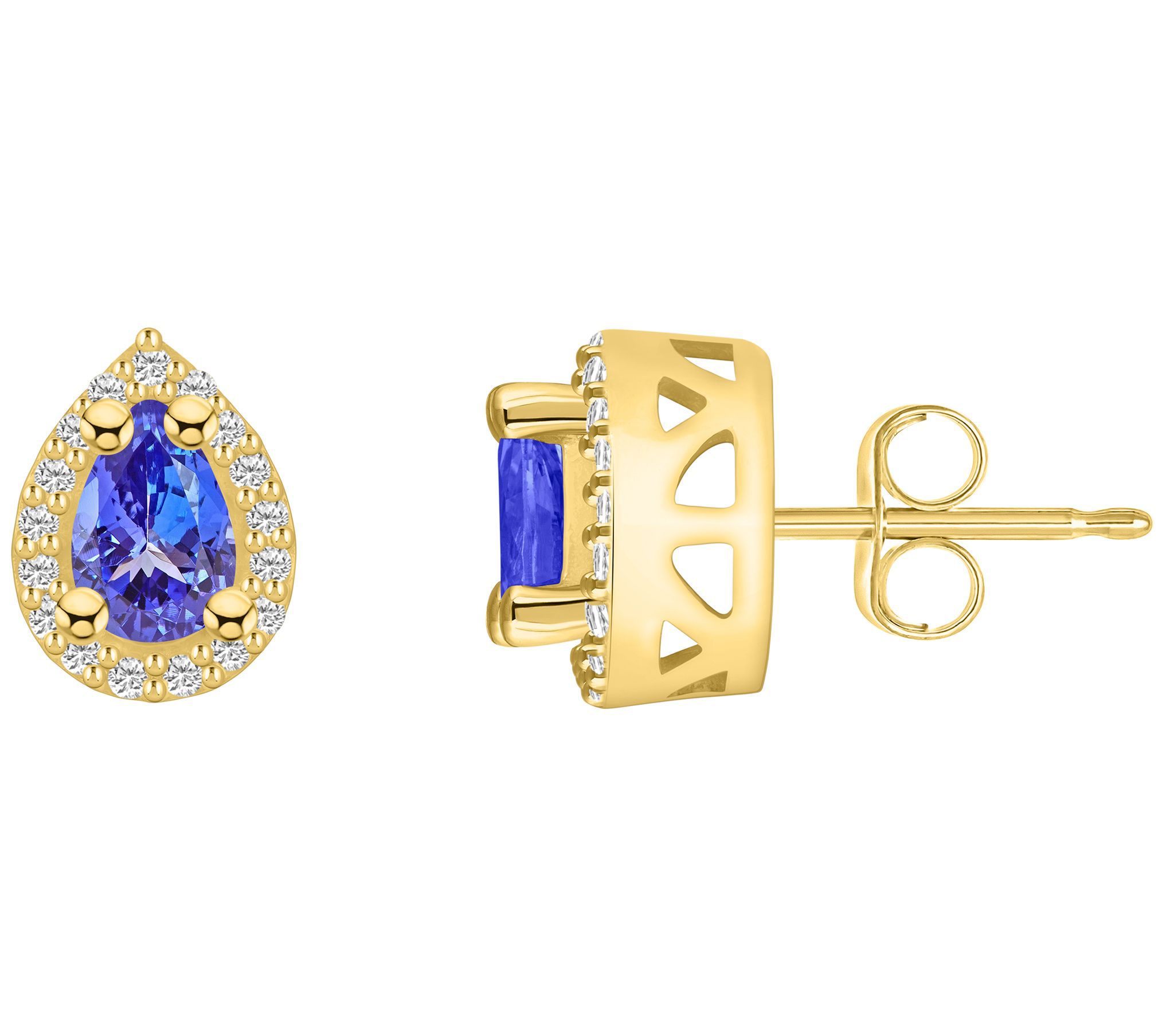 Affinity Gems 14K 0.80 cttw Tanzanite & Diamond Studs