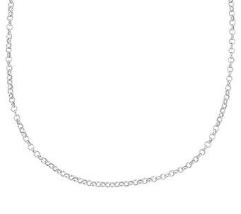 1.5 grams Italian 14k White Gold Rolo Chain Necklace Adjustable 16-20" 0.9mm