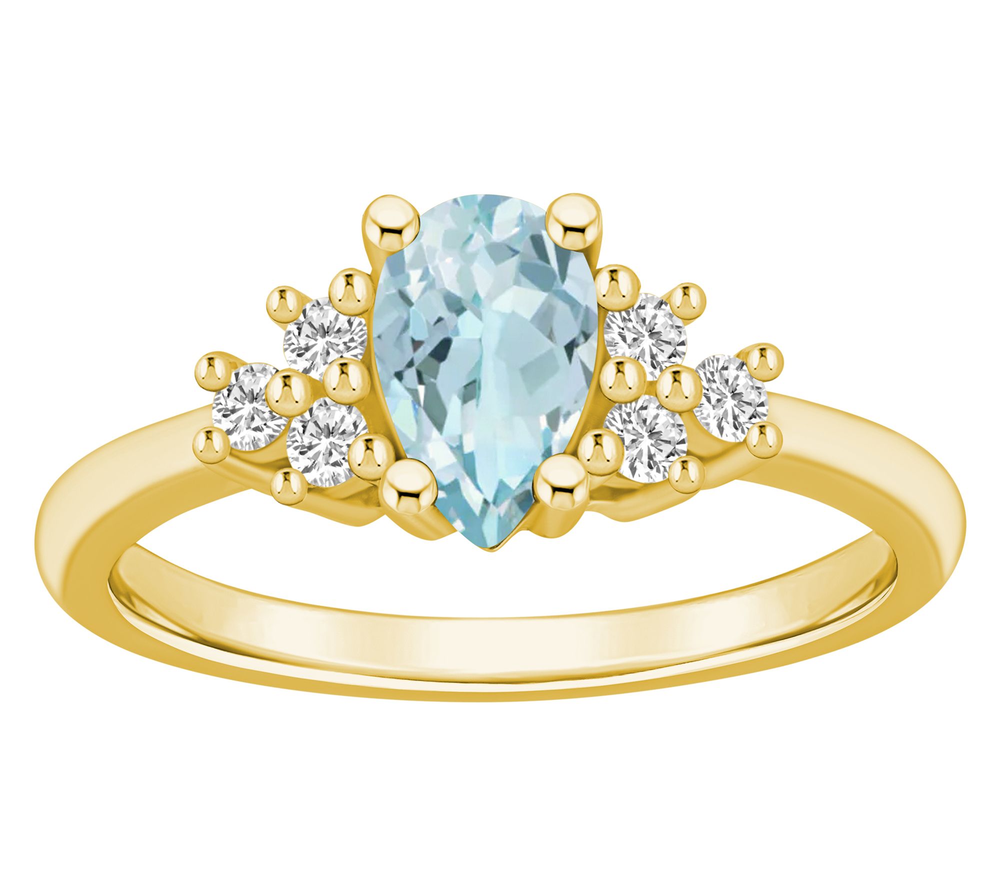 Affinity Gems Round Gemstone & Diamond Ring, 14K Gold