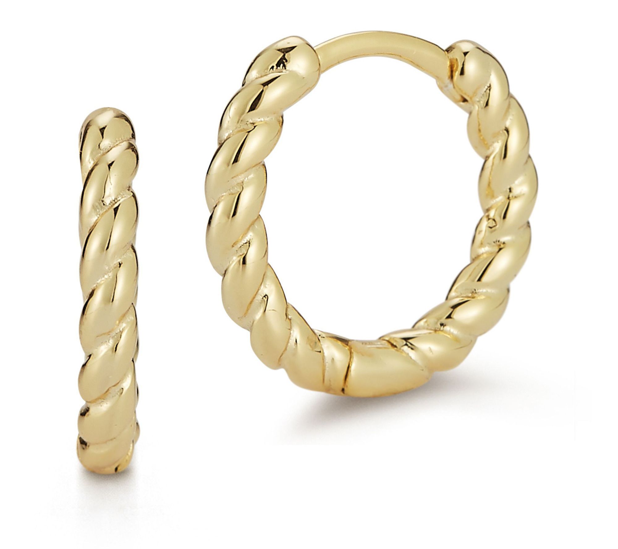 Sterlina Silver Twist Huggie Earrings, Sterling