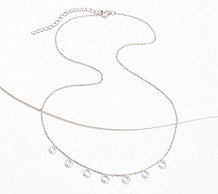  Diamonique Dew Drop Station Dangle Necklace, Sterling Silver - J421948