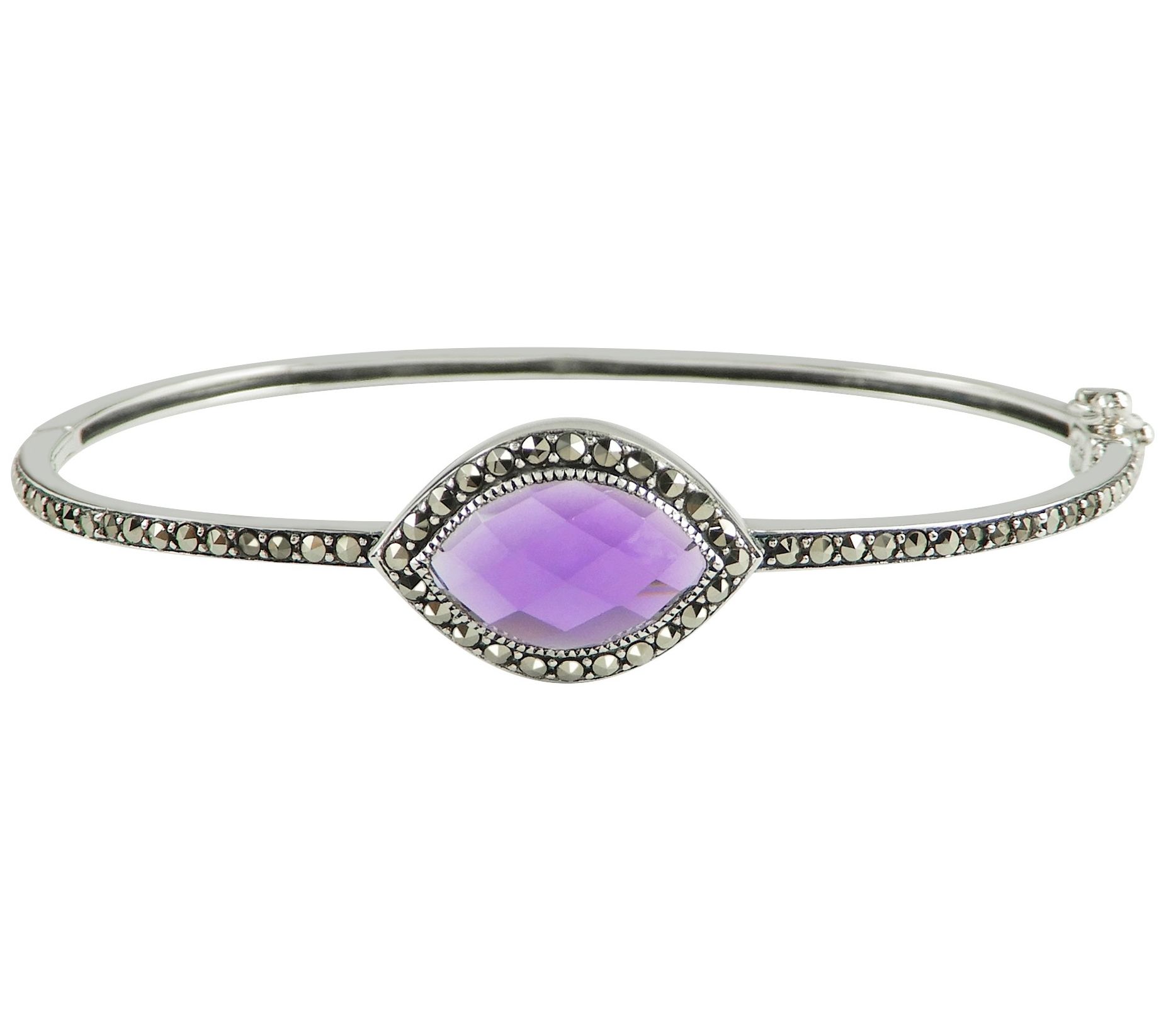 Suspicion Sterling Simulated Gemstone & Marcasite Bangle