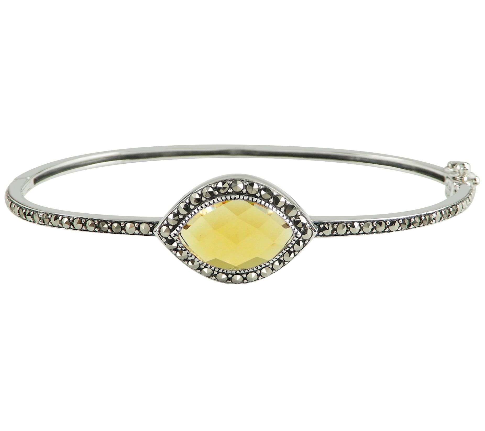 Suspicion Sterling Simulated Gemstone & Marcasite Bangle
