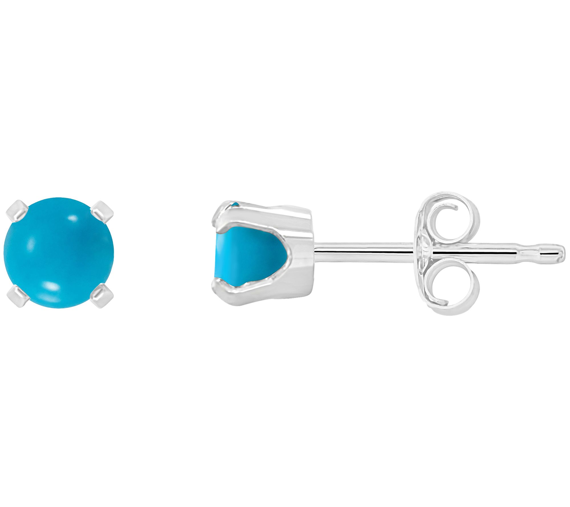 Affinity Gems Round Turquoise Stud Earrings, 14K Gold