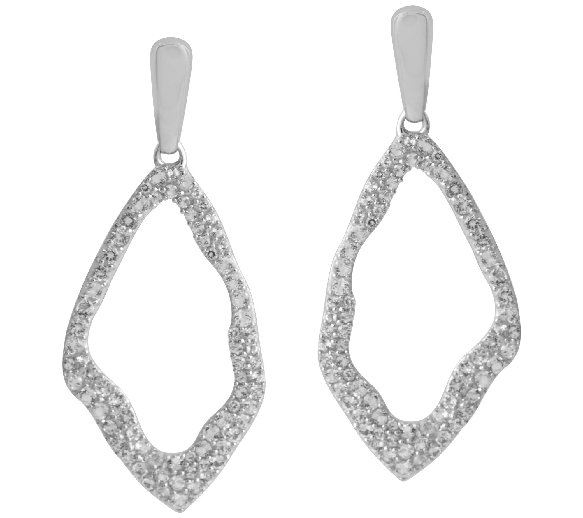 Affinity Gems White Topaz Dangle Earrings, Sterling Silver
