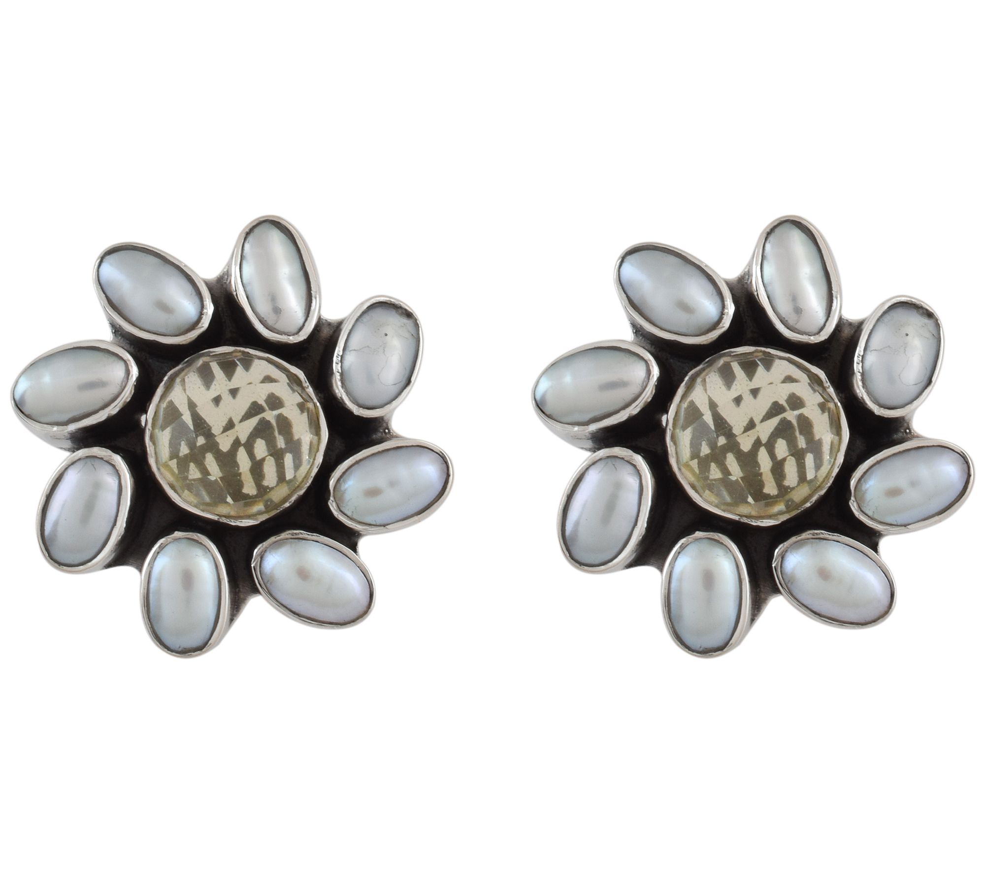 Affinity Gems Lemon Quartz & Cultured Pearl Earrings, Sterling