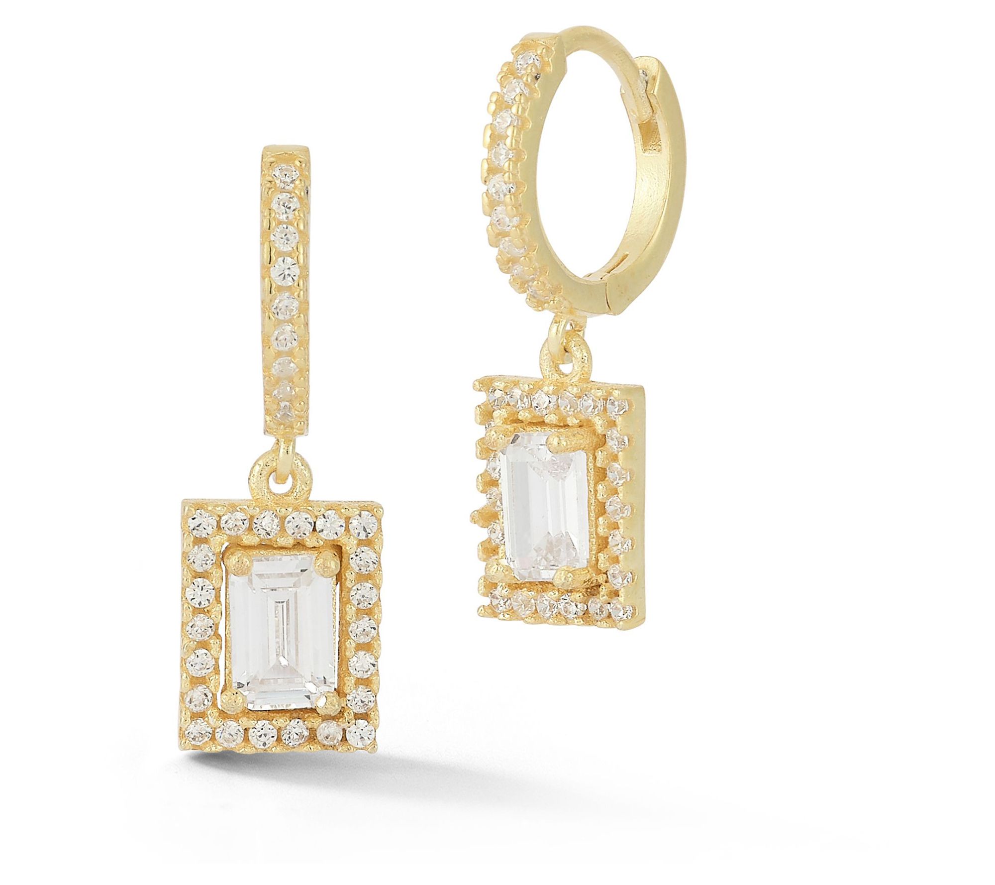 Sterlina Silver Huggie Hoop Charm Earrings, Sterling Silver