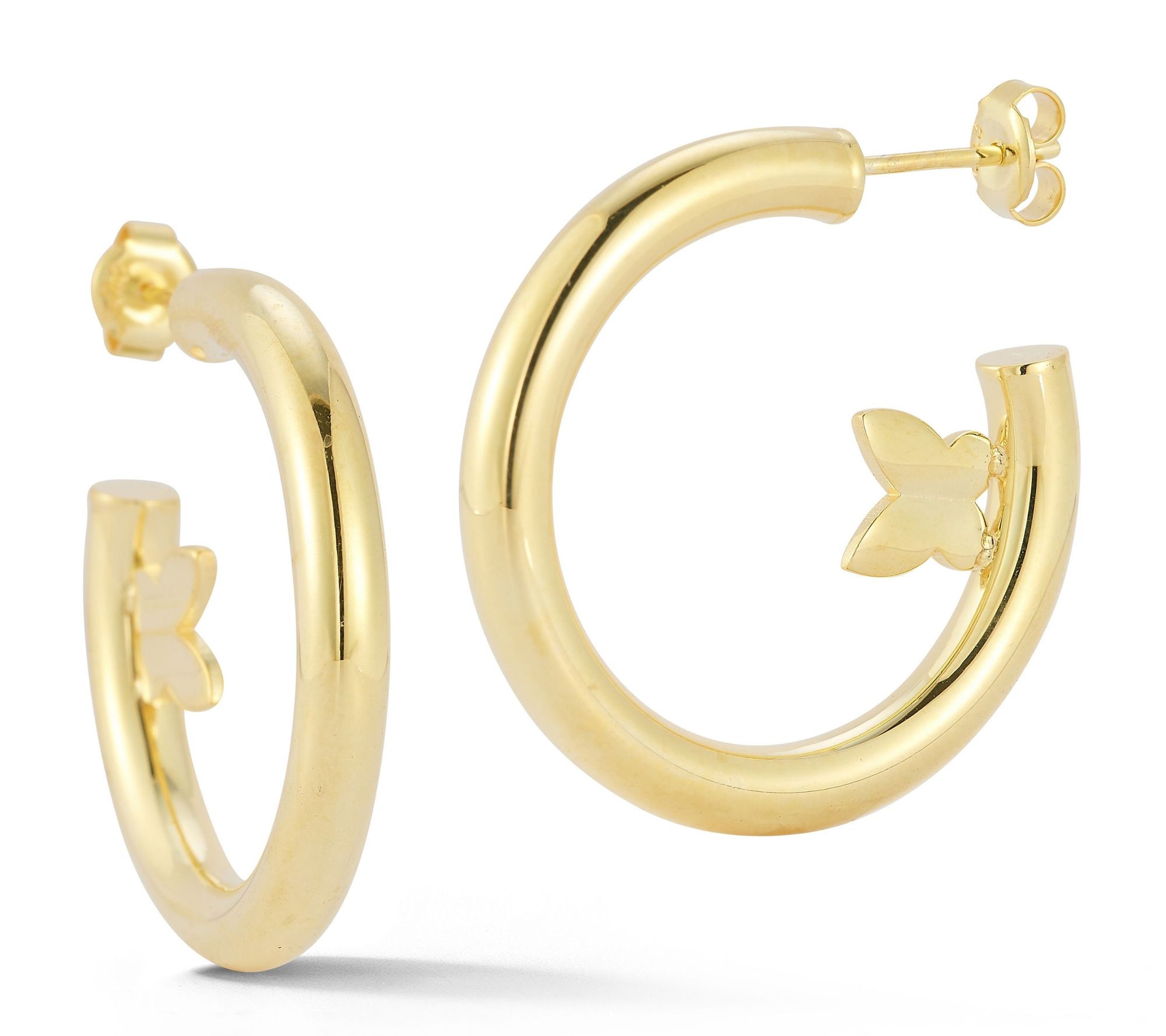 Sterlina Silver Butterfly Hoop Earrings, Sterling