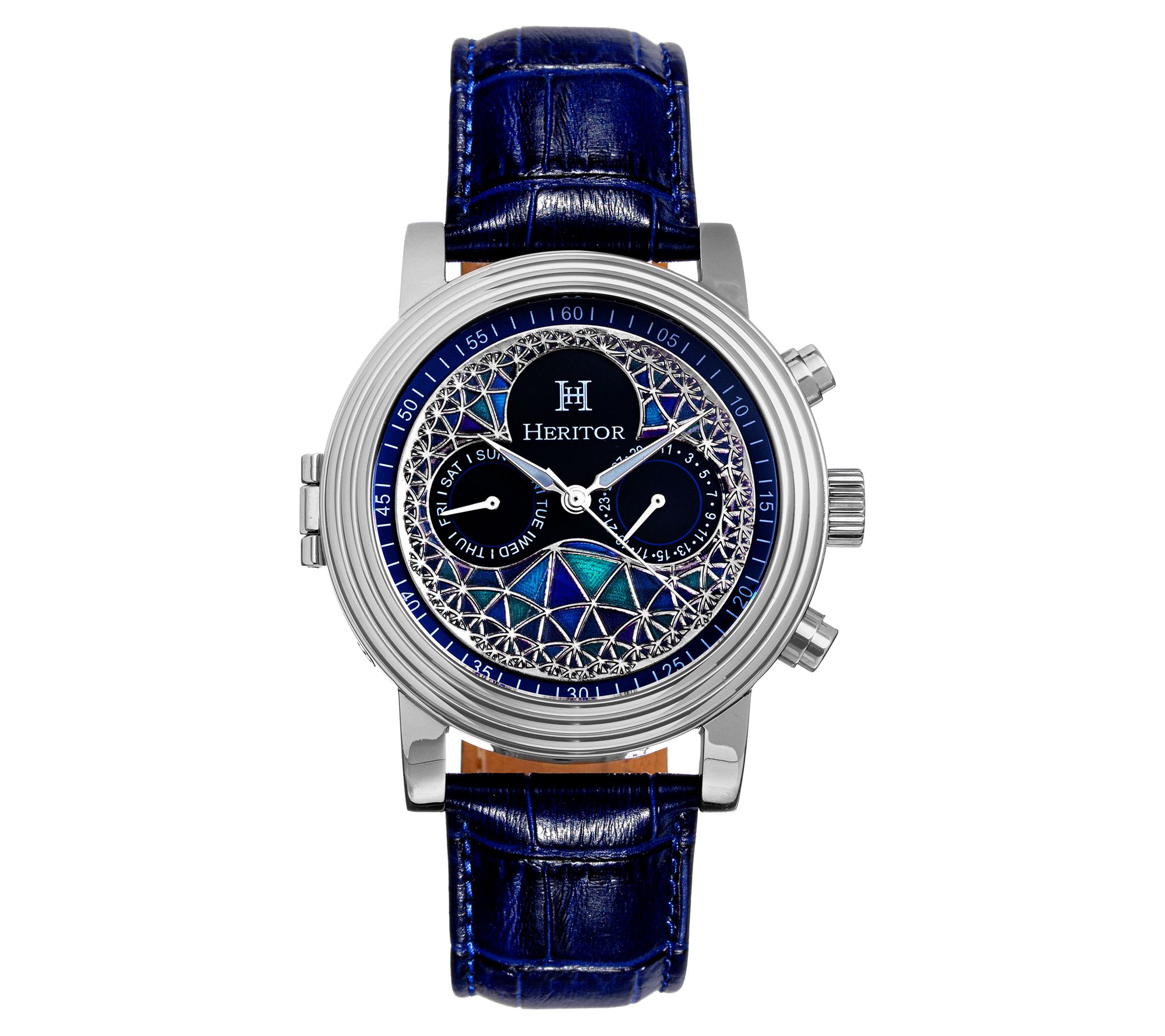 Heritor Automatic Men's Legacy Stainless Leather Strap Watch