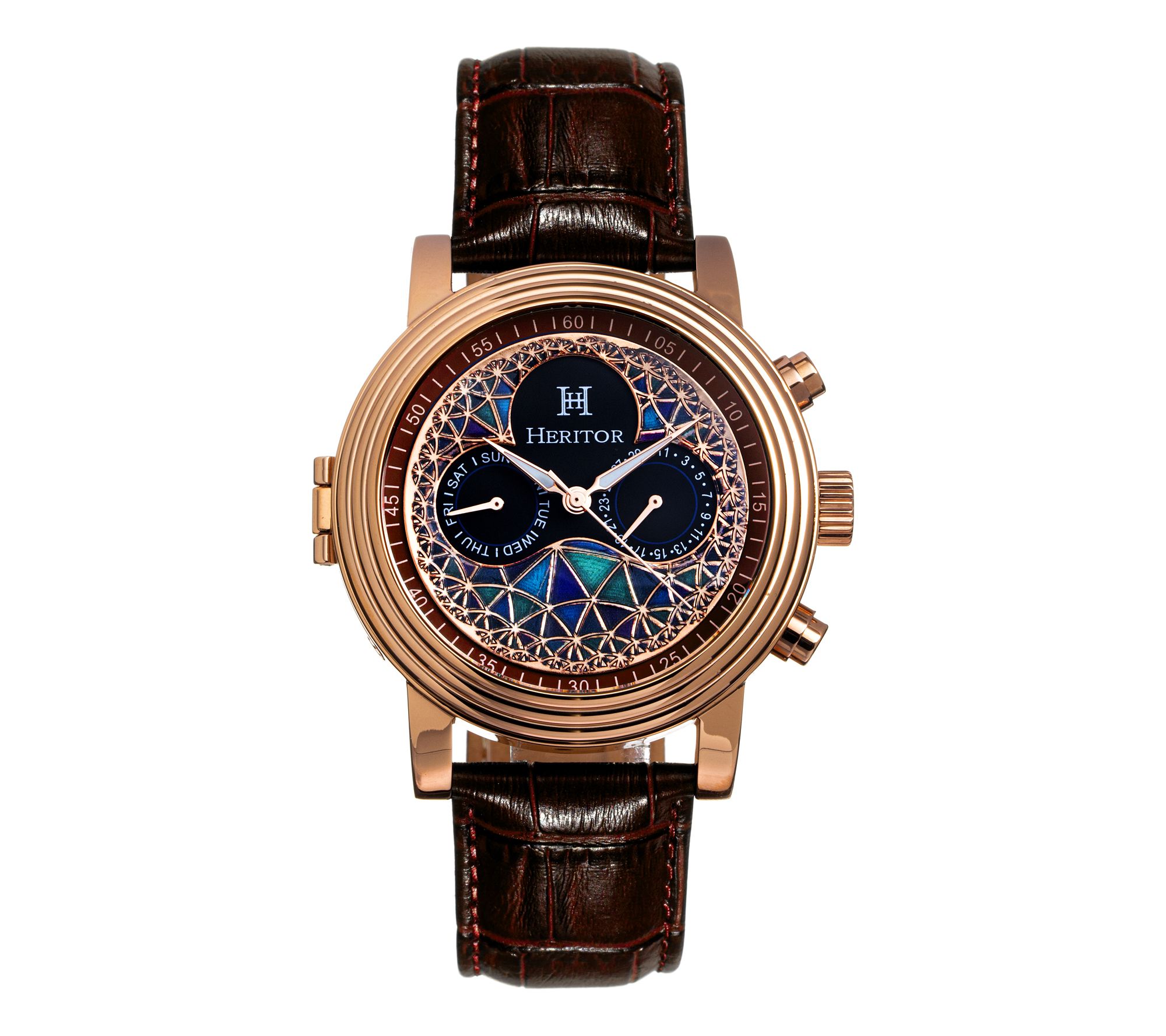 Heritor Automatic Men's Legacy Stainless Leather Strap Watch