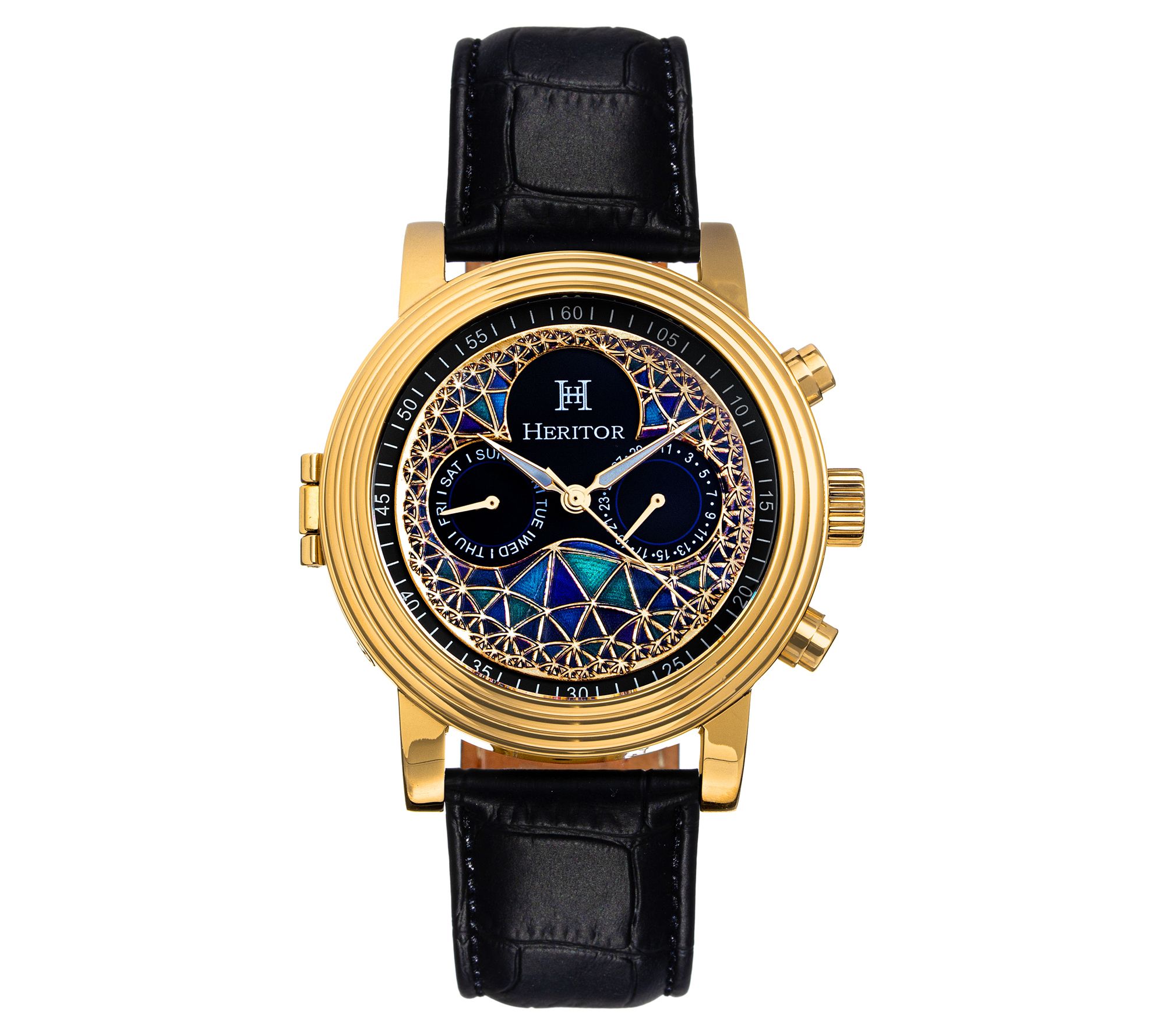 Heritor Automatic Men's Legacy Stainless Leather Strap Watch