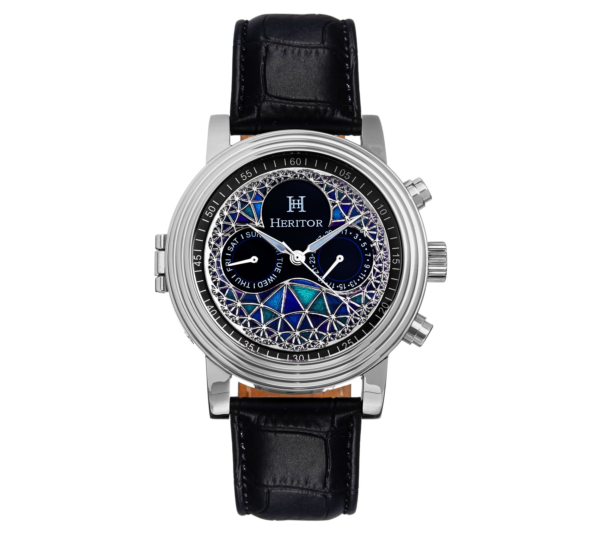 Heritor Automatic Men's Legacy Stainless Leather Strap Watch