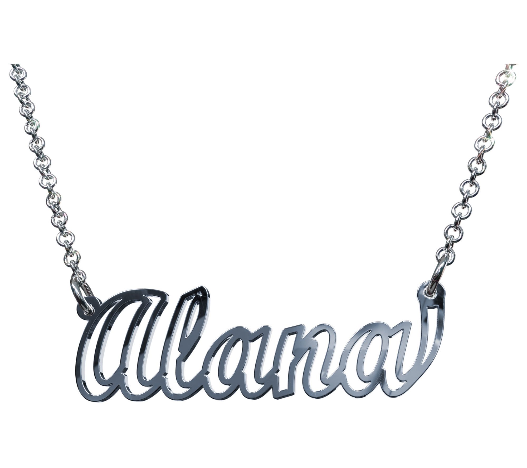 Sterling Silver Personalized Serene Nameplate Necklace